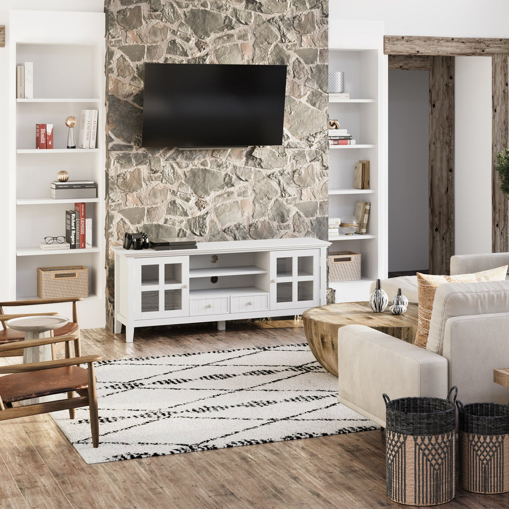 Acadian - 60' TV Media Stand - White