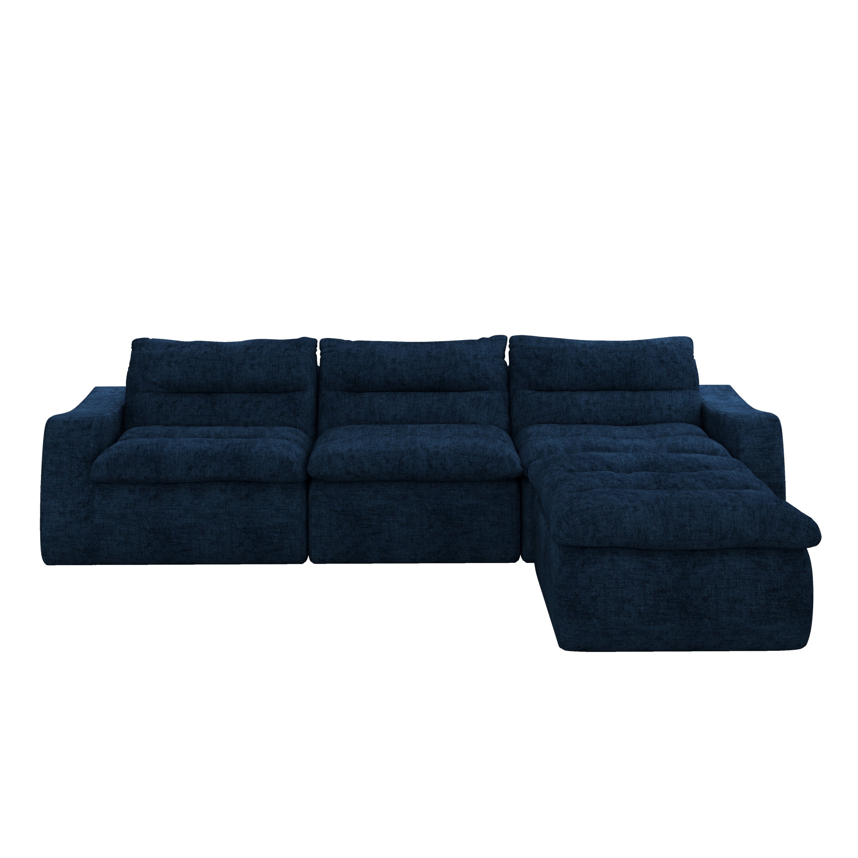 Right sofa seat, L-shaped modular combined sofa, compressed combined sofa, modern lazy style comfortable beanbag sofa-Blue