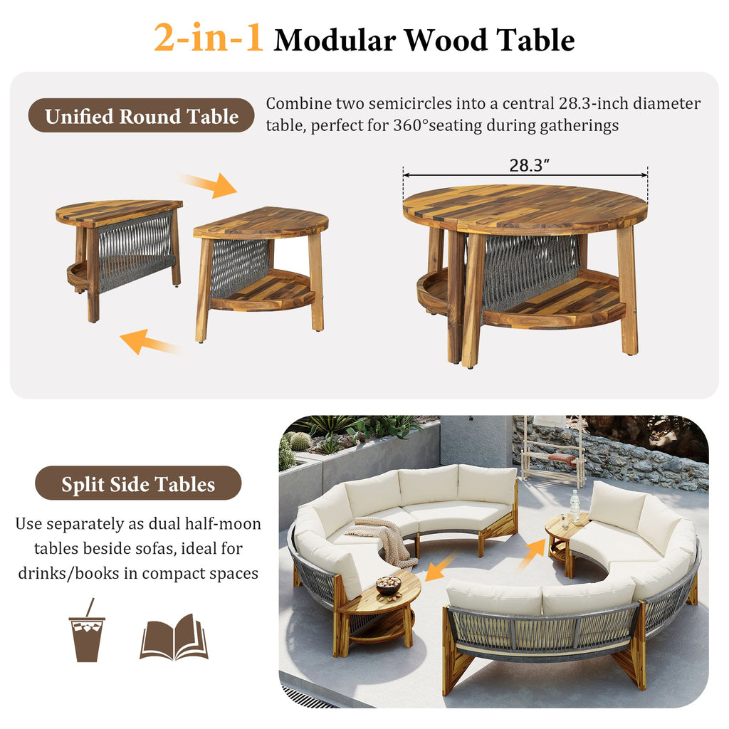 U_STYLE 6 - Person Outdoor Seating Group with Cushions and A Coffee Table(old sku:WY000379AAA)