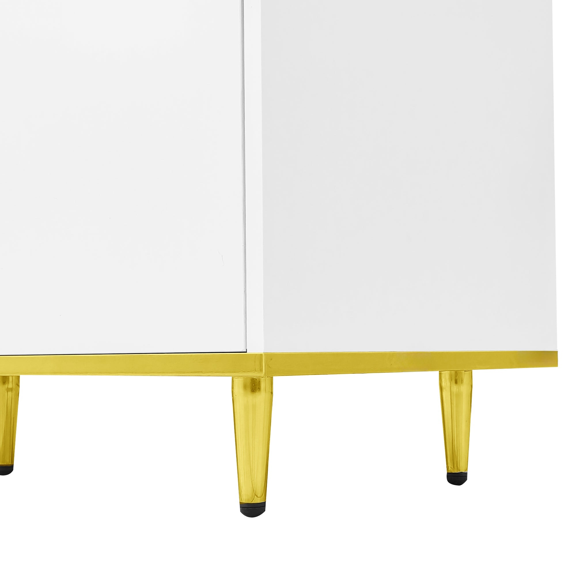 U-Can 70.9'' Modern TV Stand for TVs up to 80 Inches, Entertainment Center with 2 Shelves and  LED Lights, TV Storage Cabinet with 2 Drawers, 2 Cabinets and Metal Legs for Living room