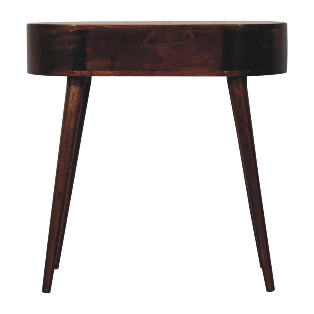 Solid Wood Honey Caramel Rounded Small Console Table