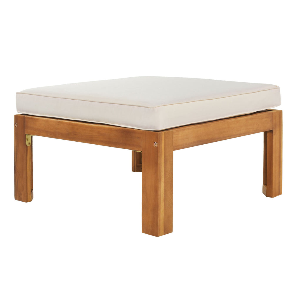 TOPMAX Outdoor Backyard Patio Wood 5-Piece Sectional Sofa Seating Group Set with Cushions, Natural Finish+ Beige Cushions