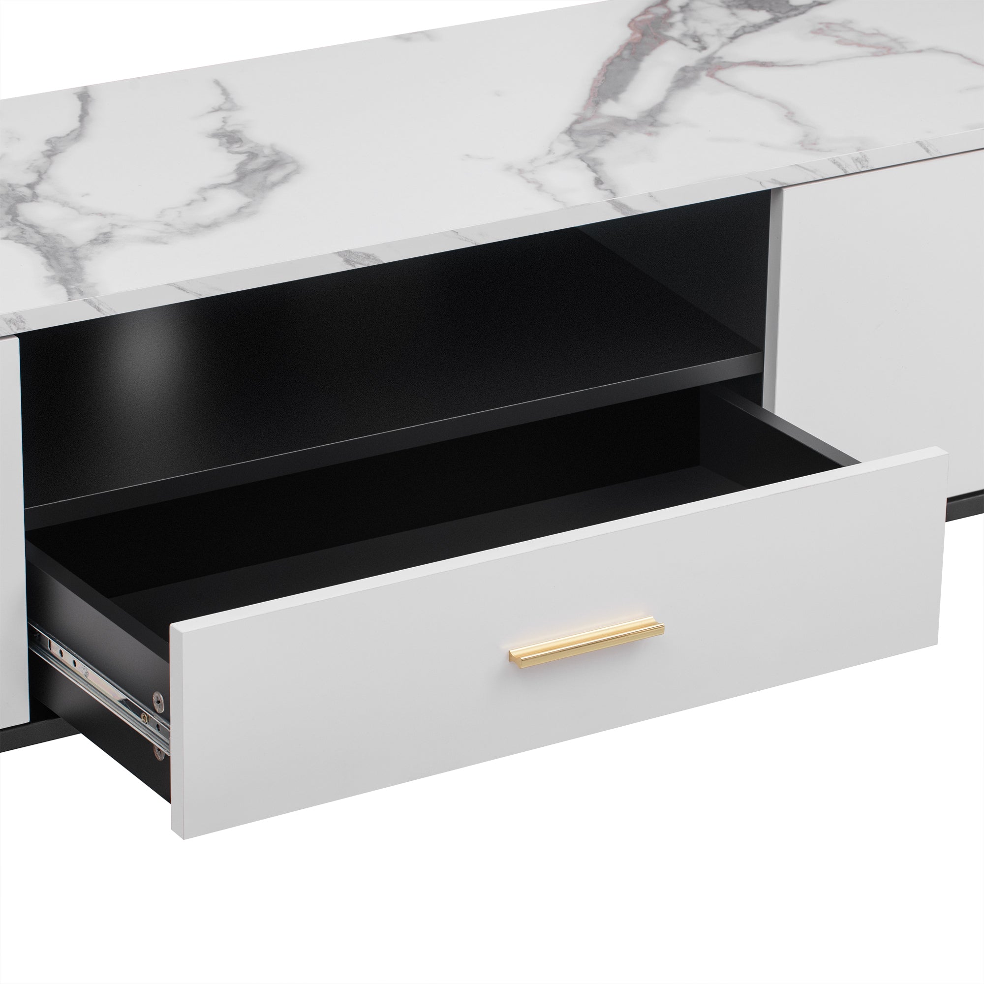 71'' Modern TV Stand with 2 Cabinets&  Open Compartments, Entertainment Center for TVs up to 80'', Television Console for Living Room, Bedroom, Home Theatre