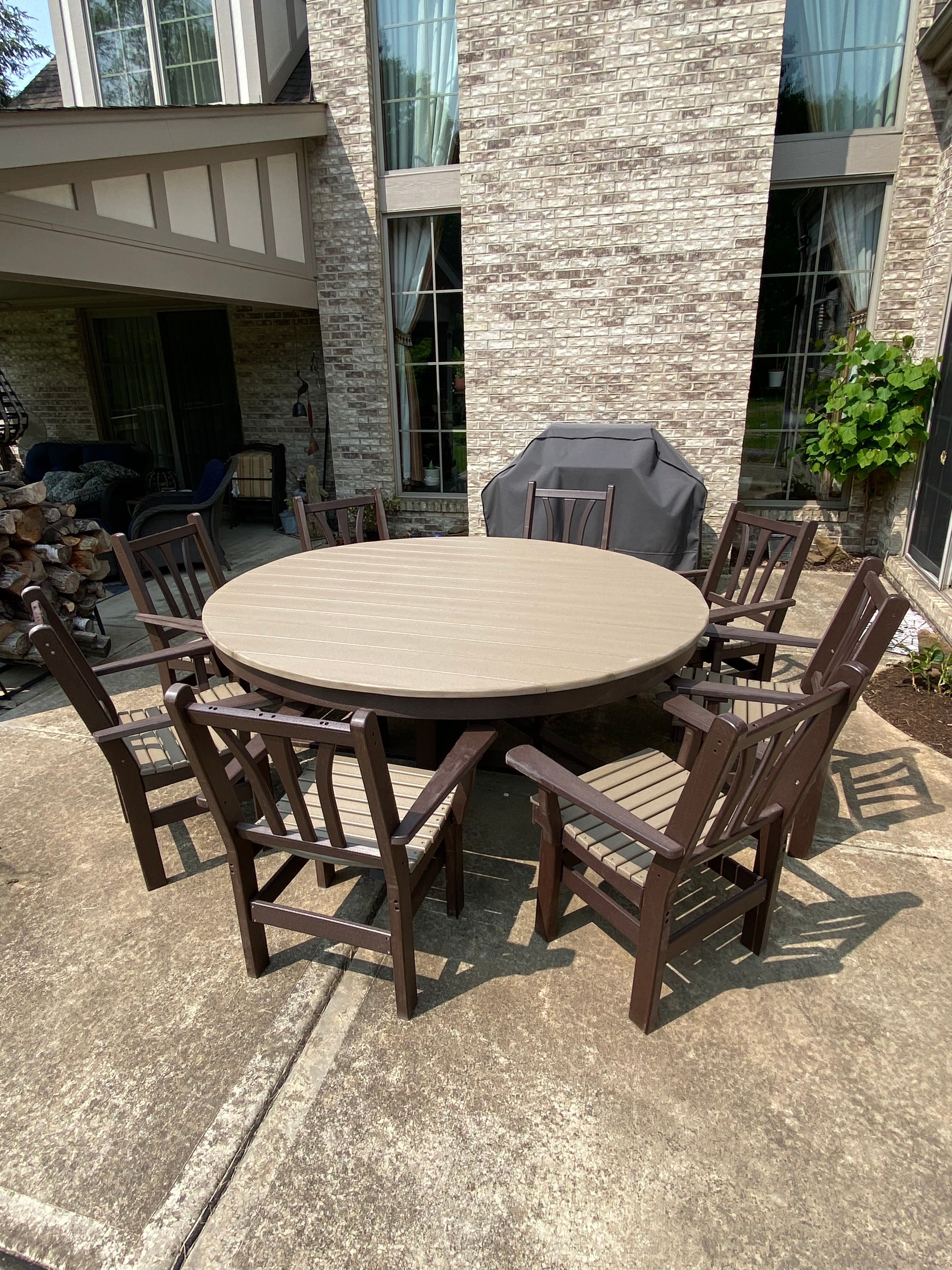 Outdoor Modern FanBack Dining Chair - HDPE - All-Weather