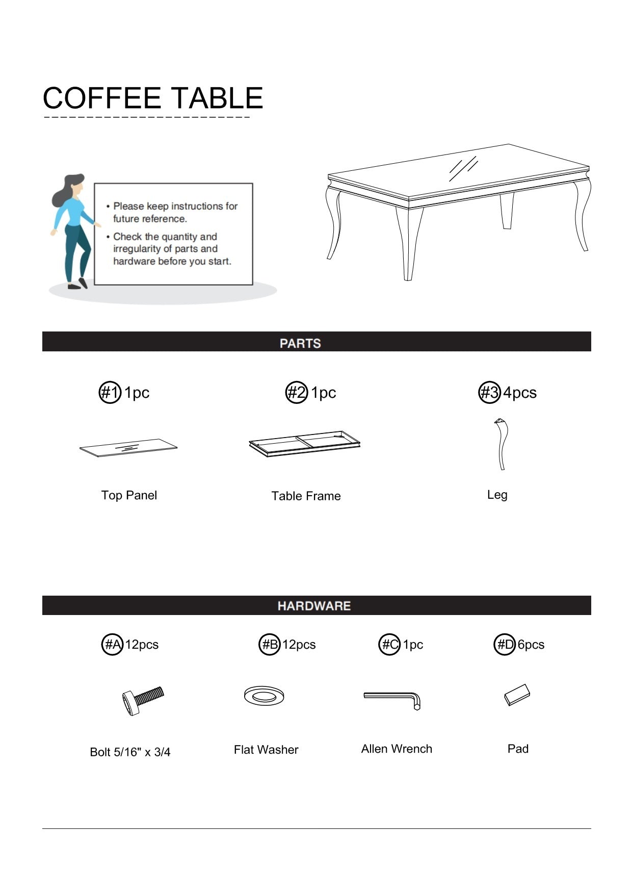 Glam Contemporary 1pc Coffee Table White Glass Top Silver Color Table Living Room Stainless Steel Cabriole-Style Legs