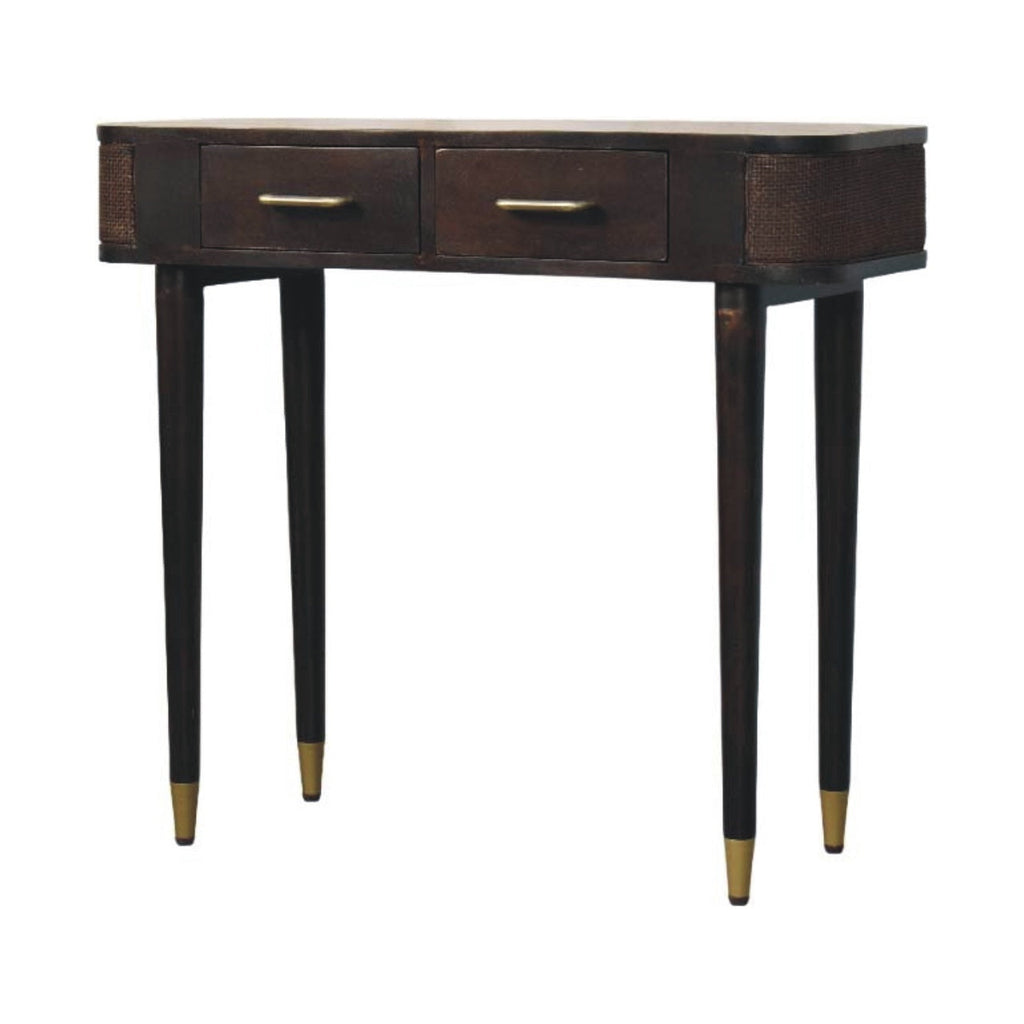 Solid Wood Belmont Console Table,Brown,2-Drawers
