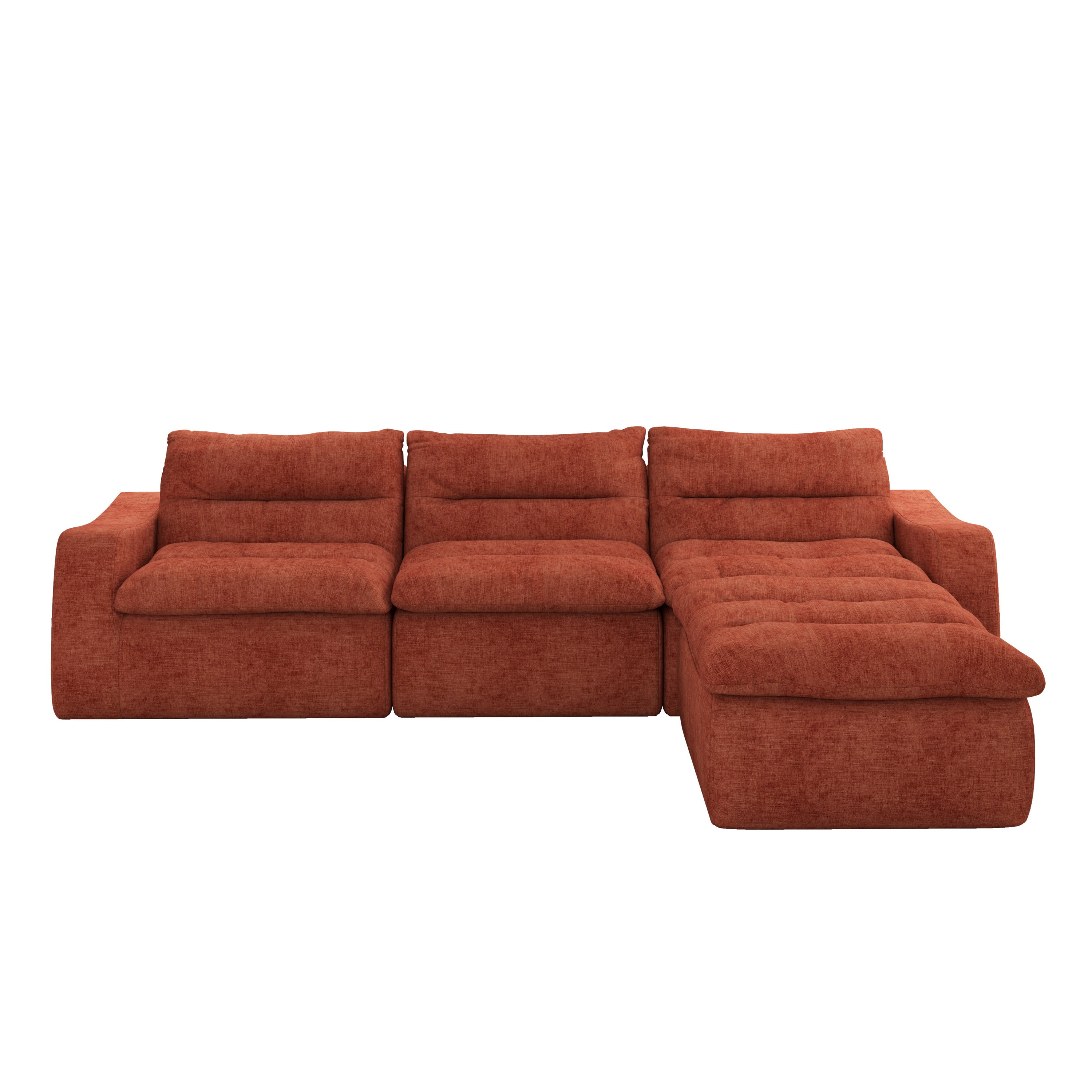 Right sofa seat, L-shaped modular combined sofa, compressed combined sofa, modern lazy style comfortable beanbag sofa-Orange