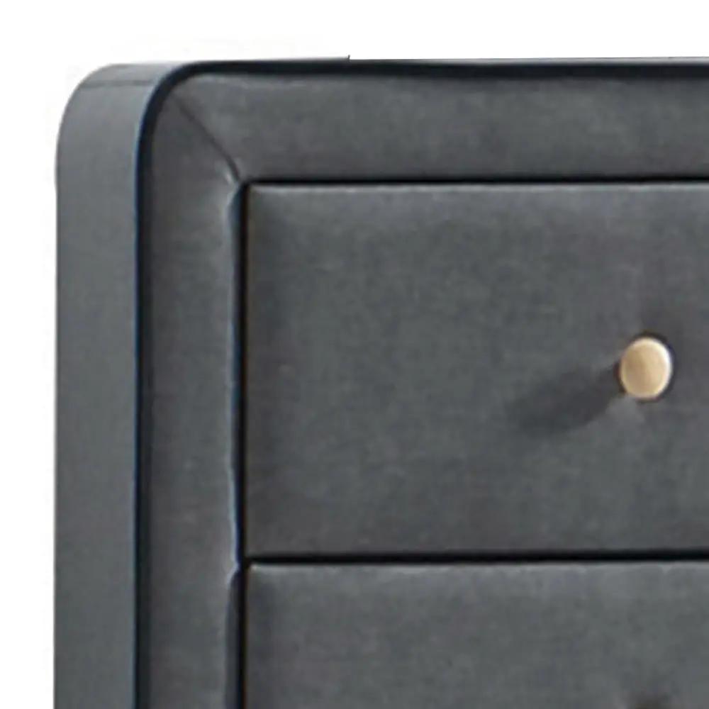 Light Grey Upholstered 6-drawer Double Dresser