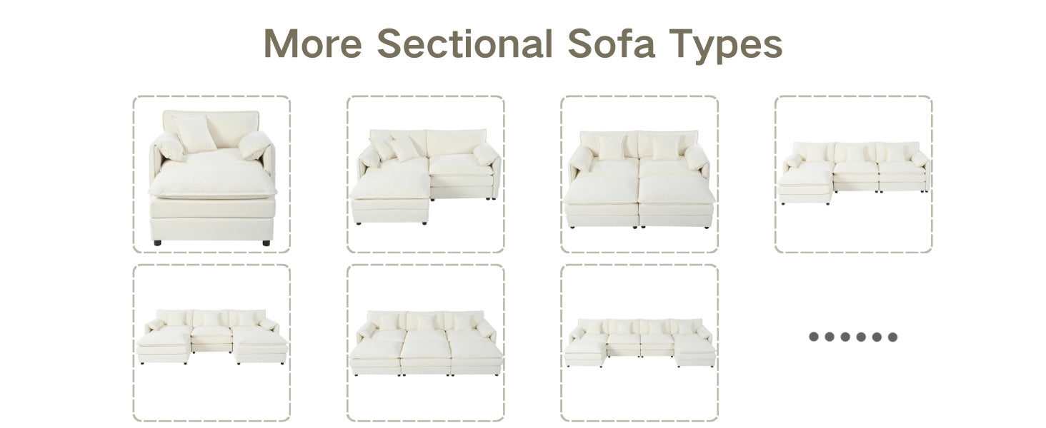 Oversized 41.73' Sofa Chair, Modern Upholstered Armchair with 1 Toss Pillow, Modular Sectional Sofa for Living Room, Deep Seat Reading Sofa for Bedroom Apartment, DIY Combination Chenille,Beige