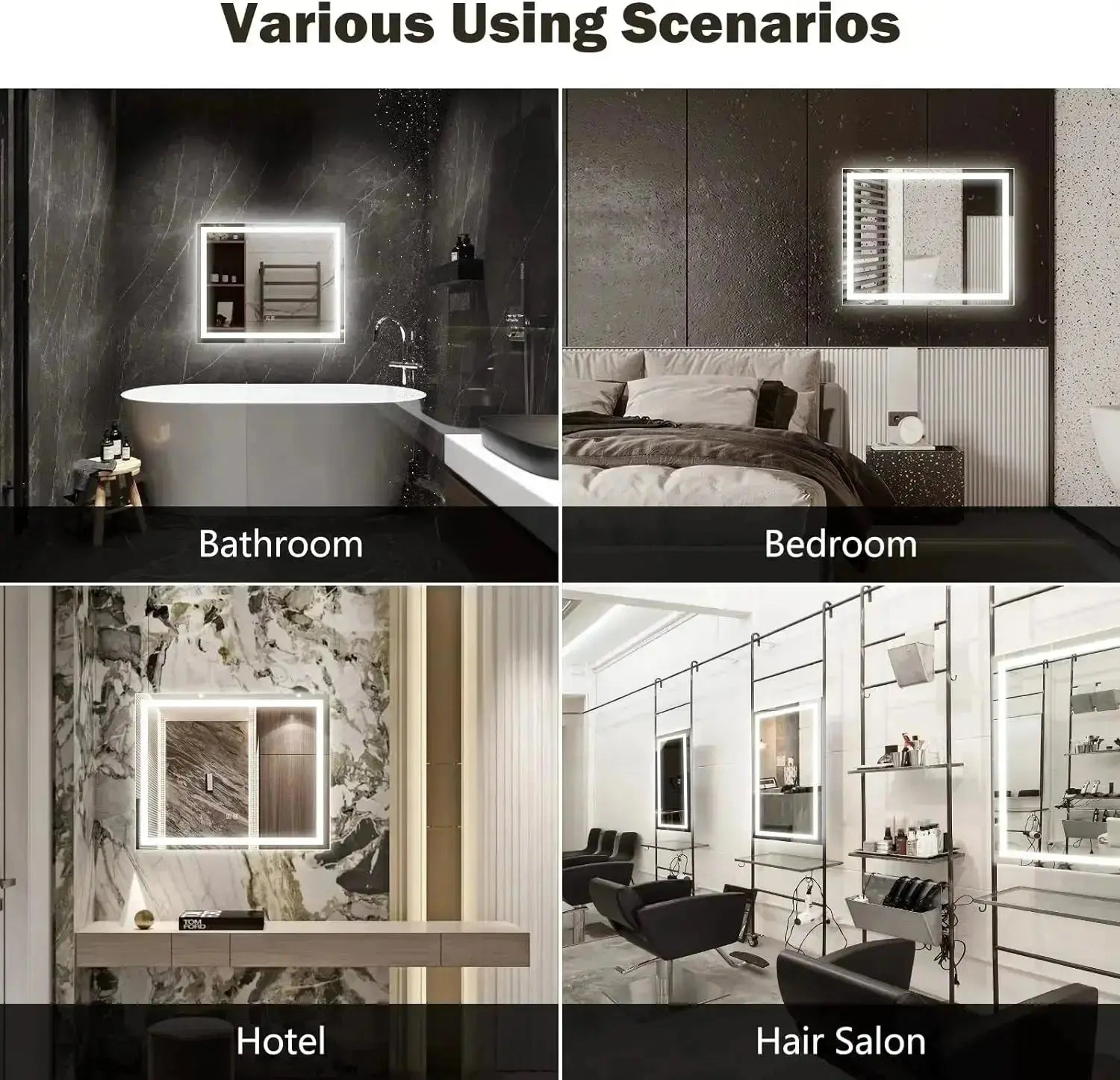 36 x 24  Inch Center Glow LED Bathroom Mirror