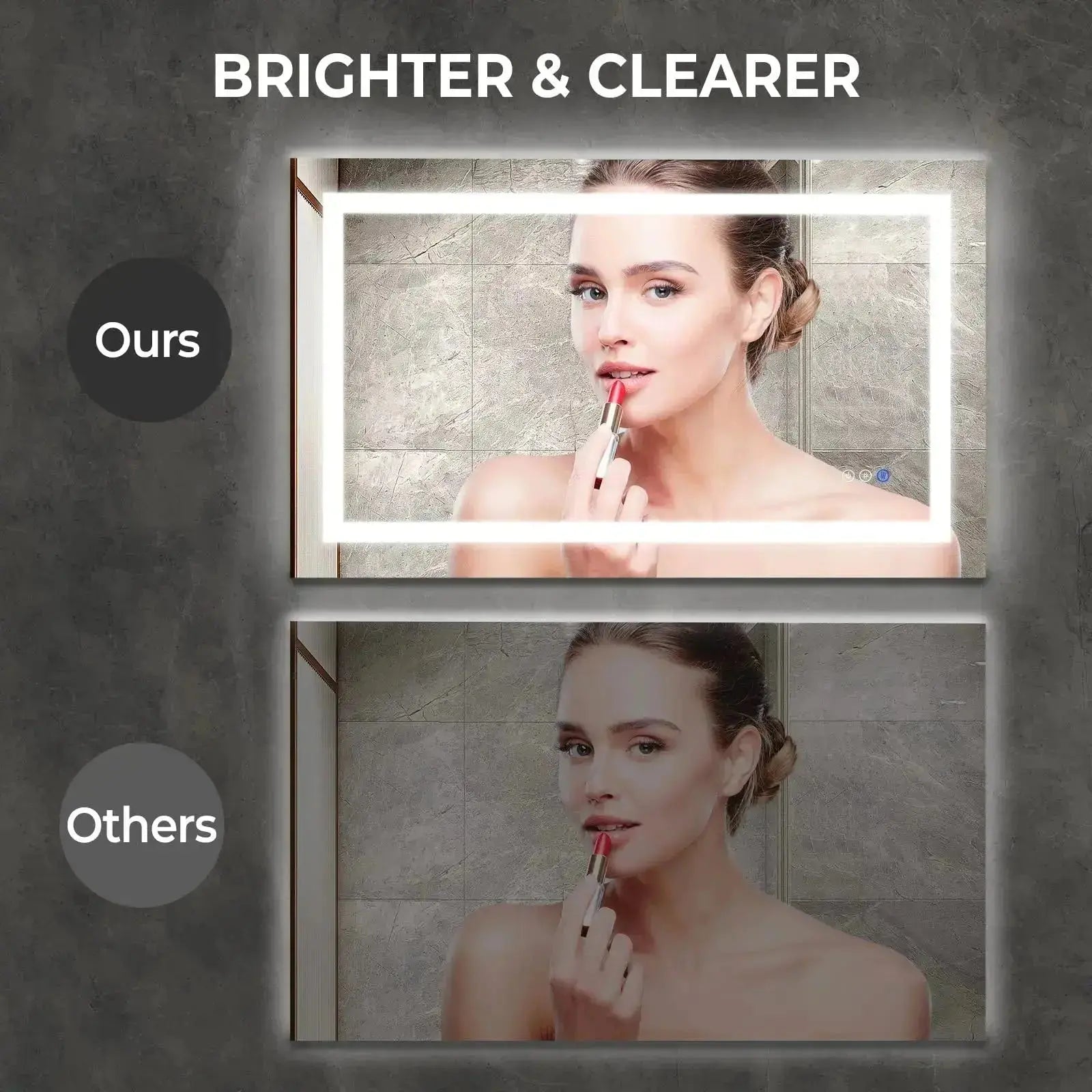 36 x 28 Inch Center Glow LED Bathroom Mirror