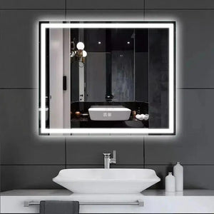 20 x 28 Inch Center Glow LED Bathroom Mirror by HAUSVITA, illuminated LED border