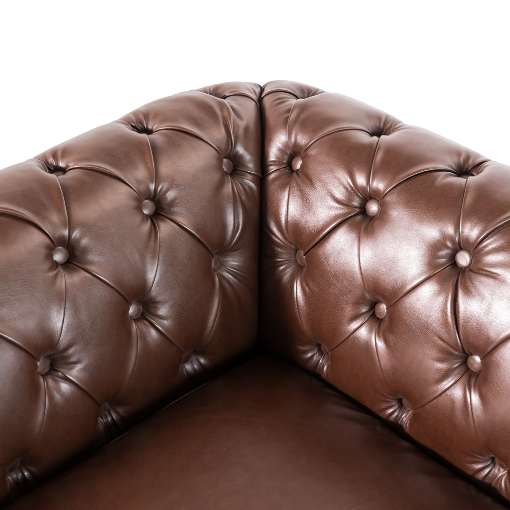 Mirod Comfy Large Sectional Sofa with Wooden Legs, Retro Style for Living Room