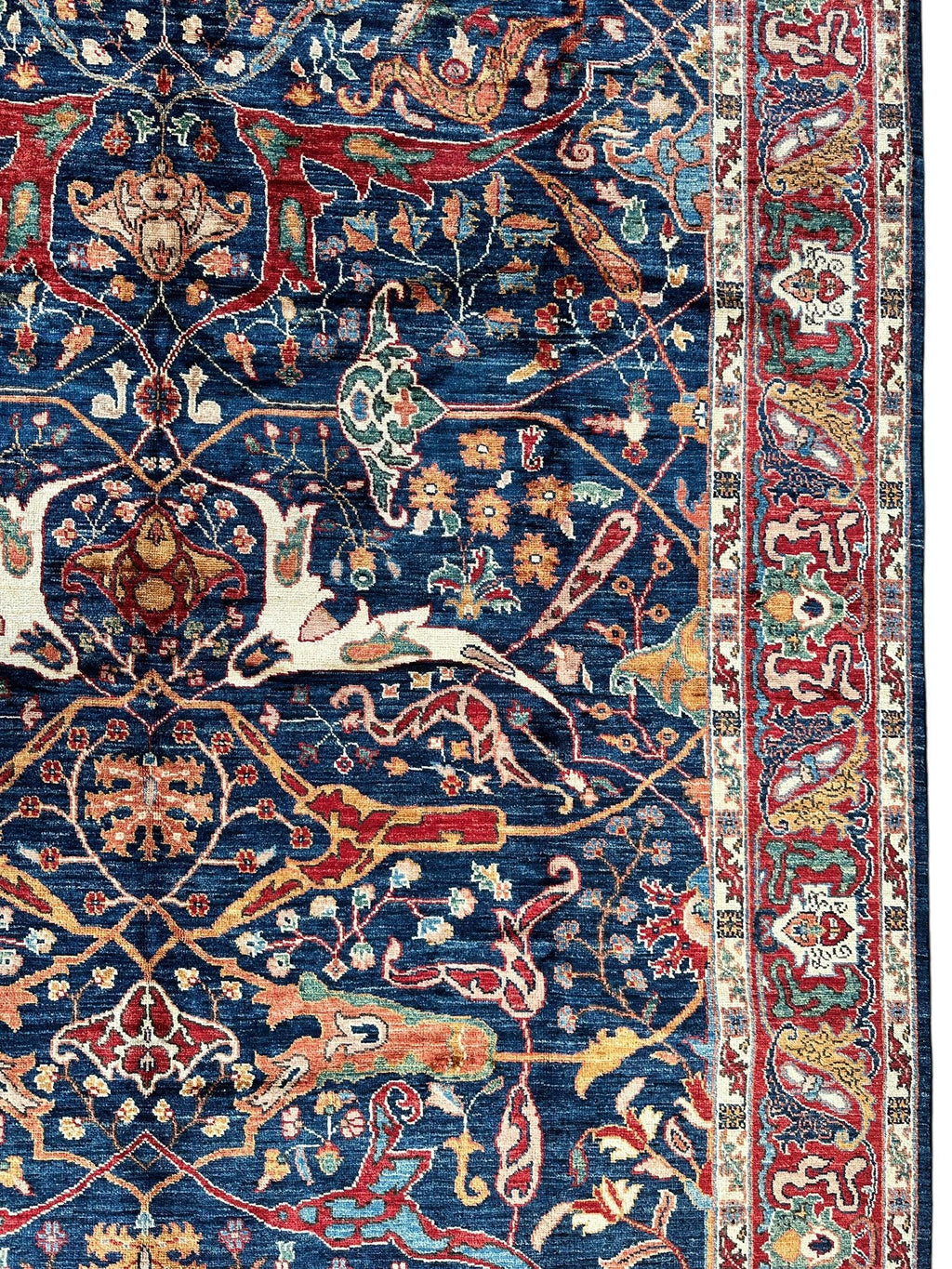 Hand-Knotted Afghani Bidjar Ghazni Wool Rug – 6'7" x 9'10" – Elegant Floral Design