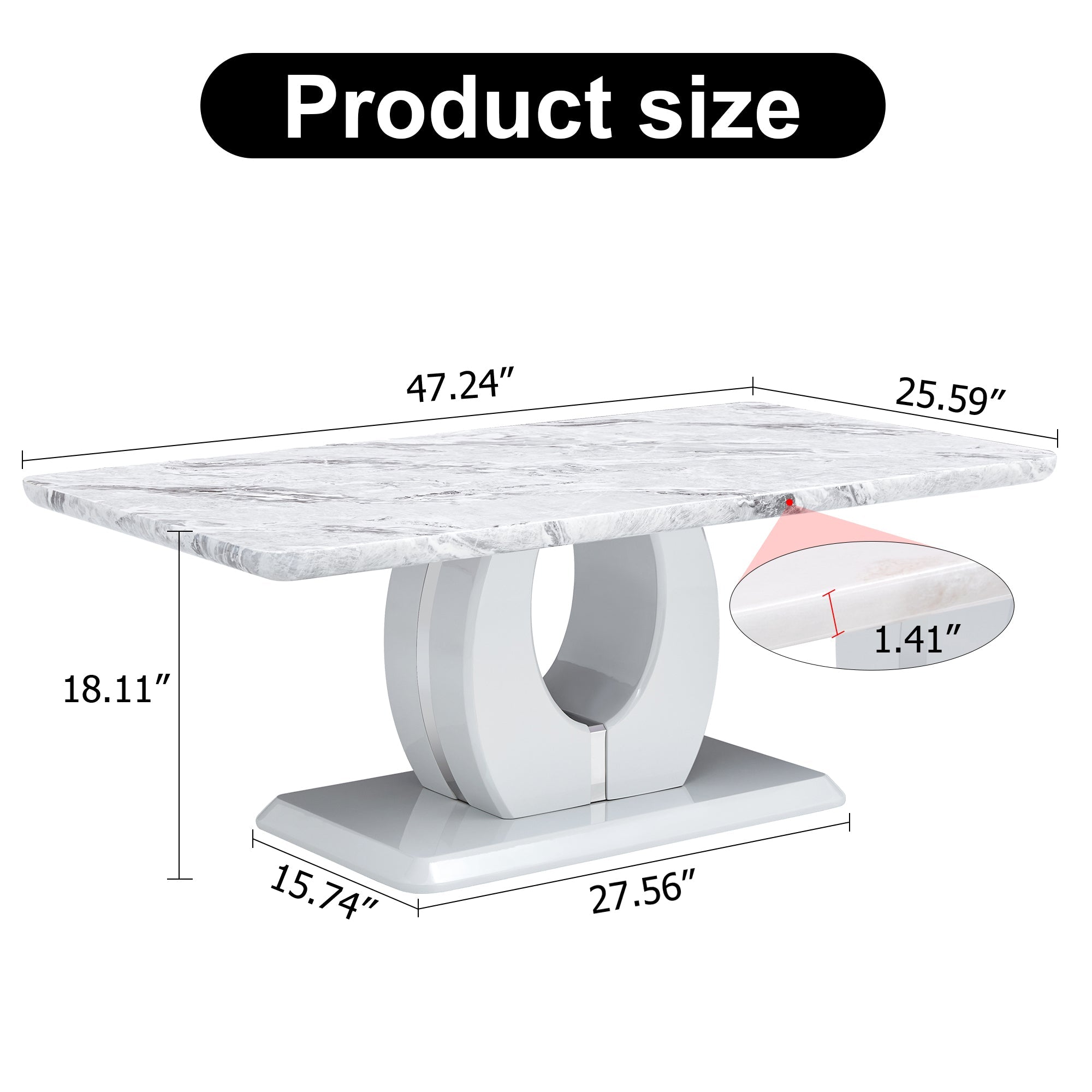 Modern luxury imitation marble light gray tea table,coffee table, paired with silver stainless steel decorative strips.  Computer desk. Game table. CT-1280