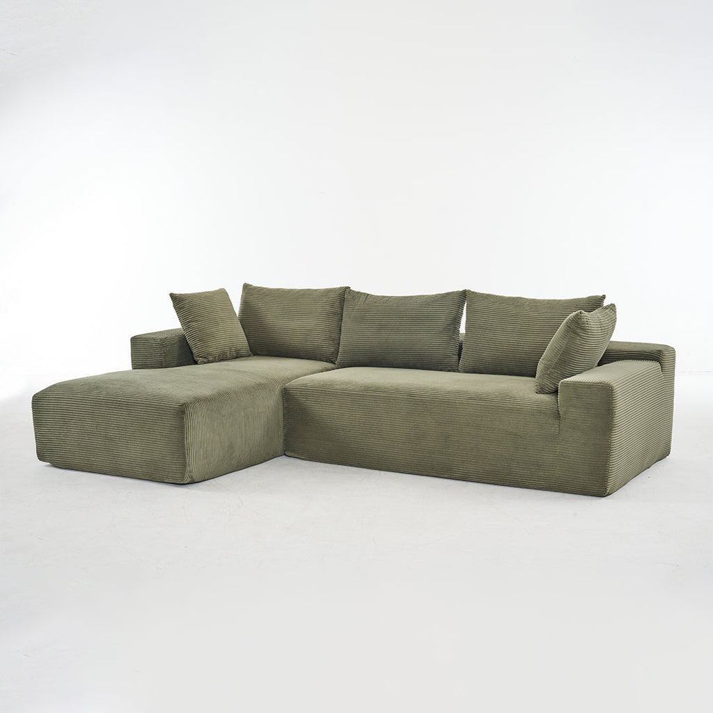 108*68 inch extra large deep modular sofa, cloud sofa 4-person sofa, can sit or lie down, living room corduroy modular sofa, no assembly required, green