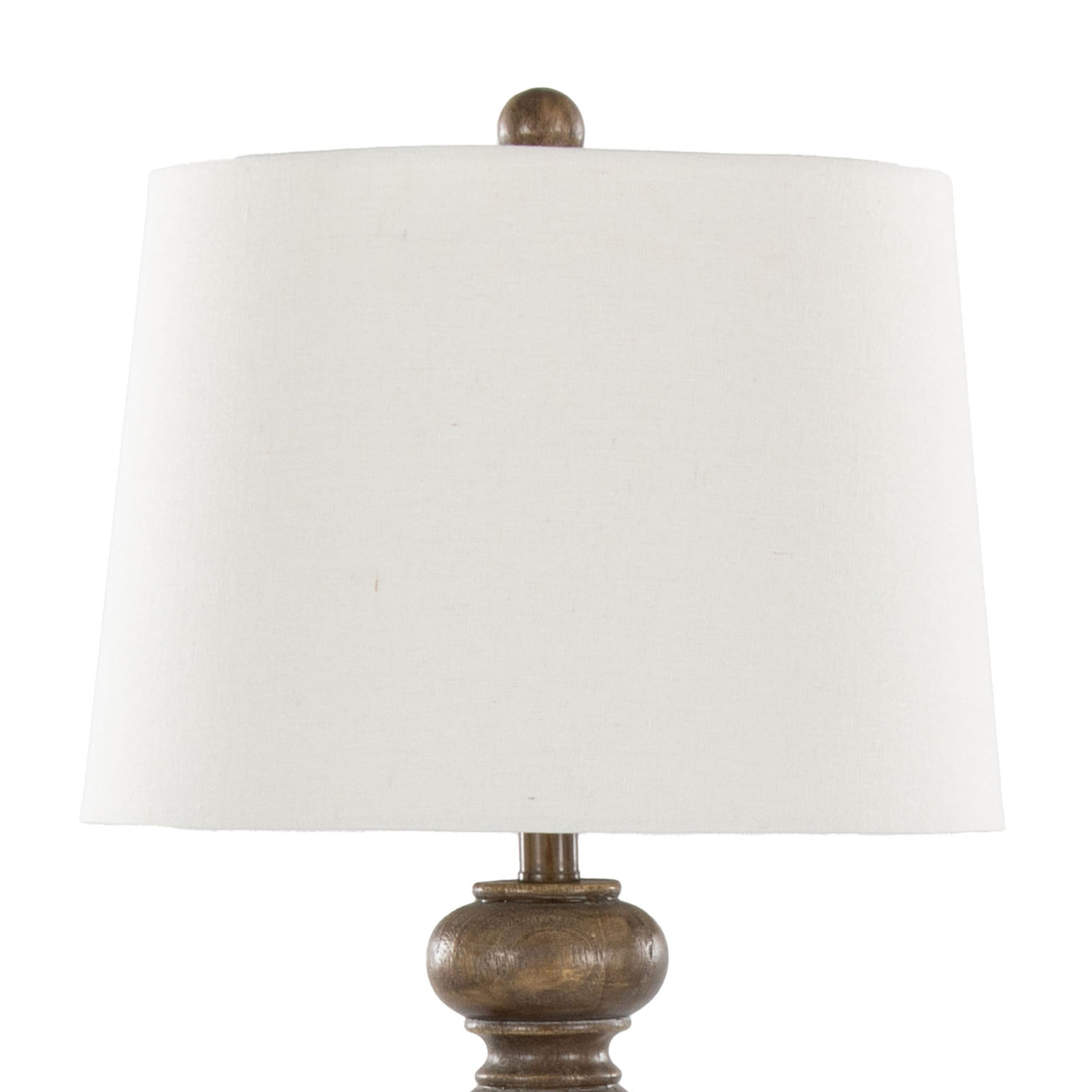 Peppa 31' Contemporary Polyresin Table Lamp in Opal Grey Polyresin with Off-White Linen Shade from Grandview Gallery by LumiSource - Set of 2