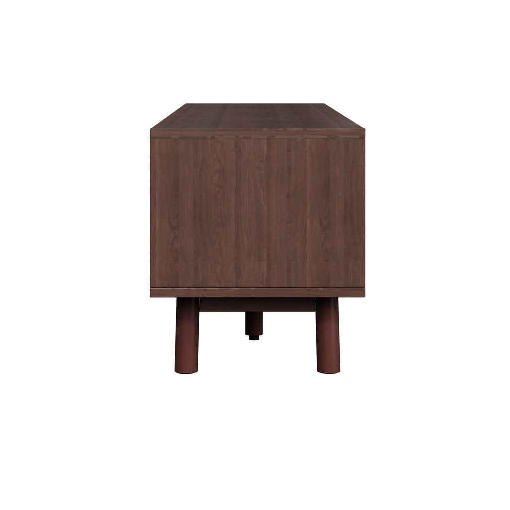 Wood Fashionable TV Stand for 75' TVs, TV Cabinet with Soft-Closing Door and Drop-Down Door Cabinet, Modern TV Consoles for Living Room, Bedroom