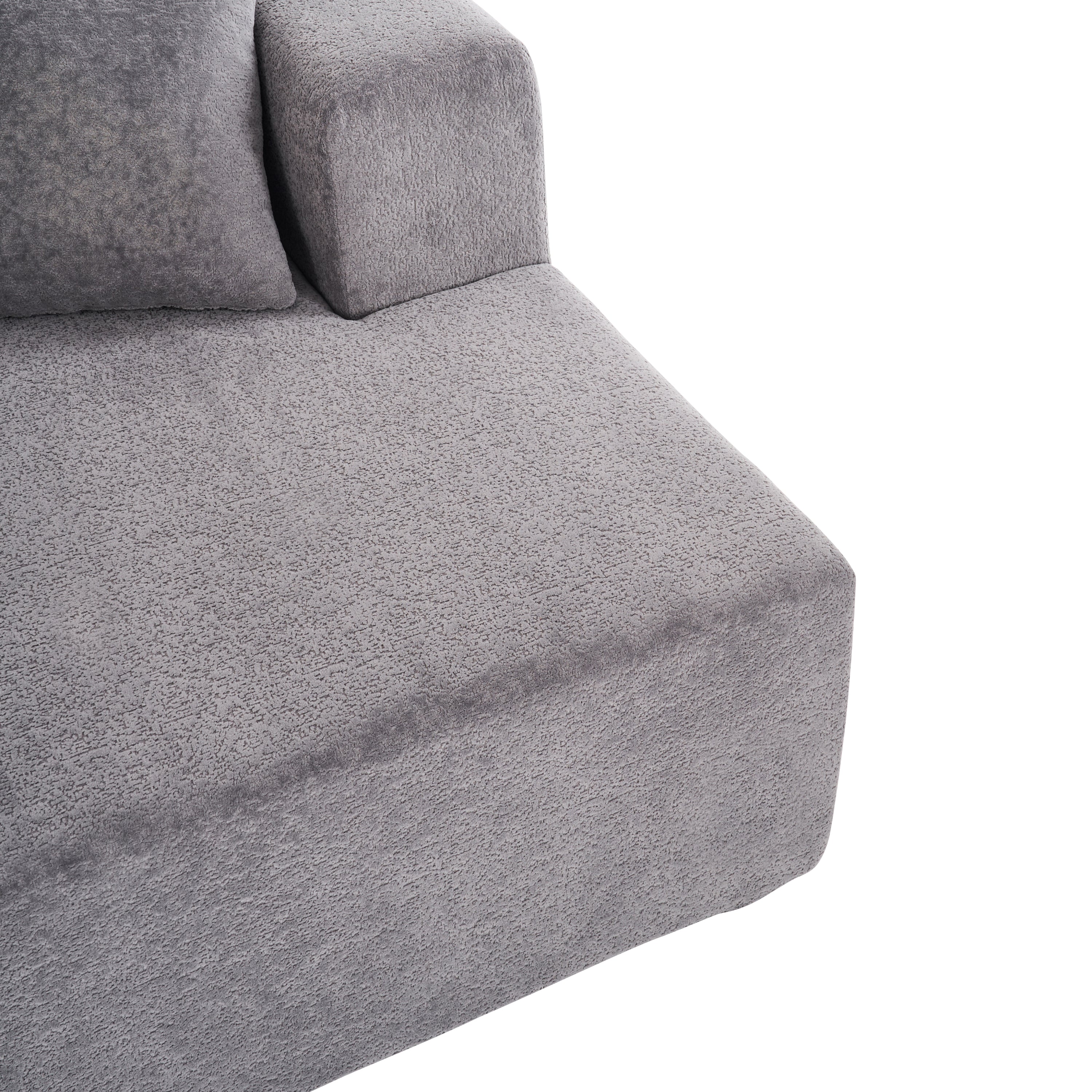 Memory Foam Couch, No Installation & Easy to Transport, Deep Seat Modern Sofa with Chenille Fabric, Couch for Living Room, Bedroom, Apartment, Home Office