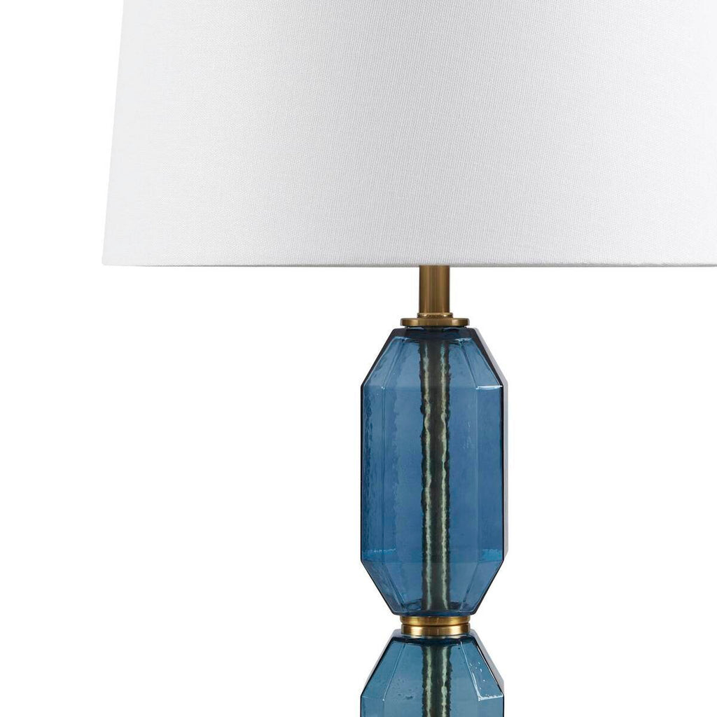 Faceted Blue Glass Table Lamp Blue See below