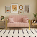 59inch pink teddy fleecesof, two throw pillows, suitable for living room, apartment, home office