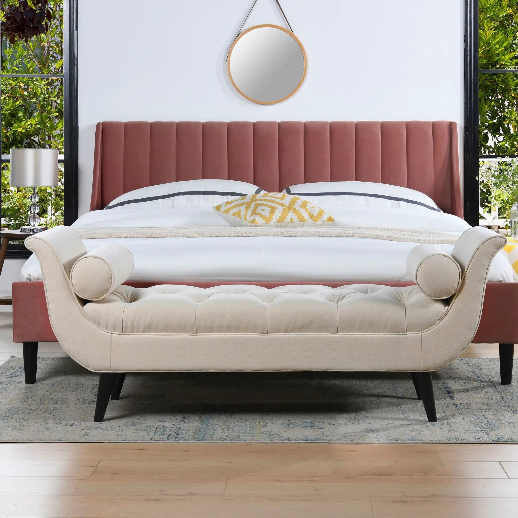 Alma - Tufted Flared Arm Entryway Bench