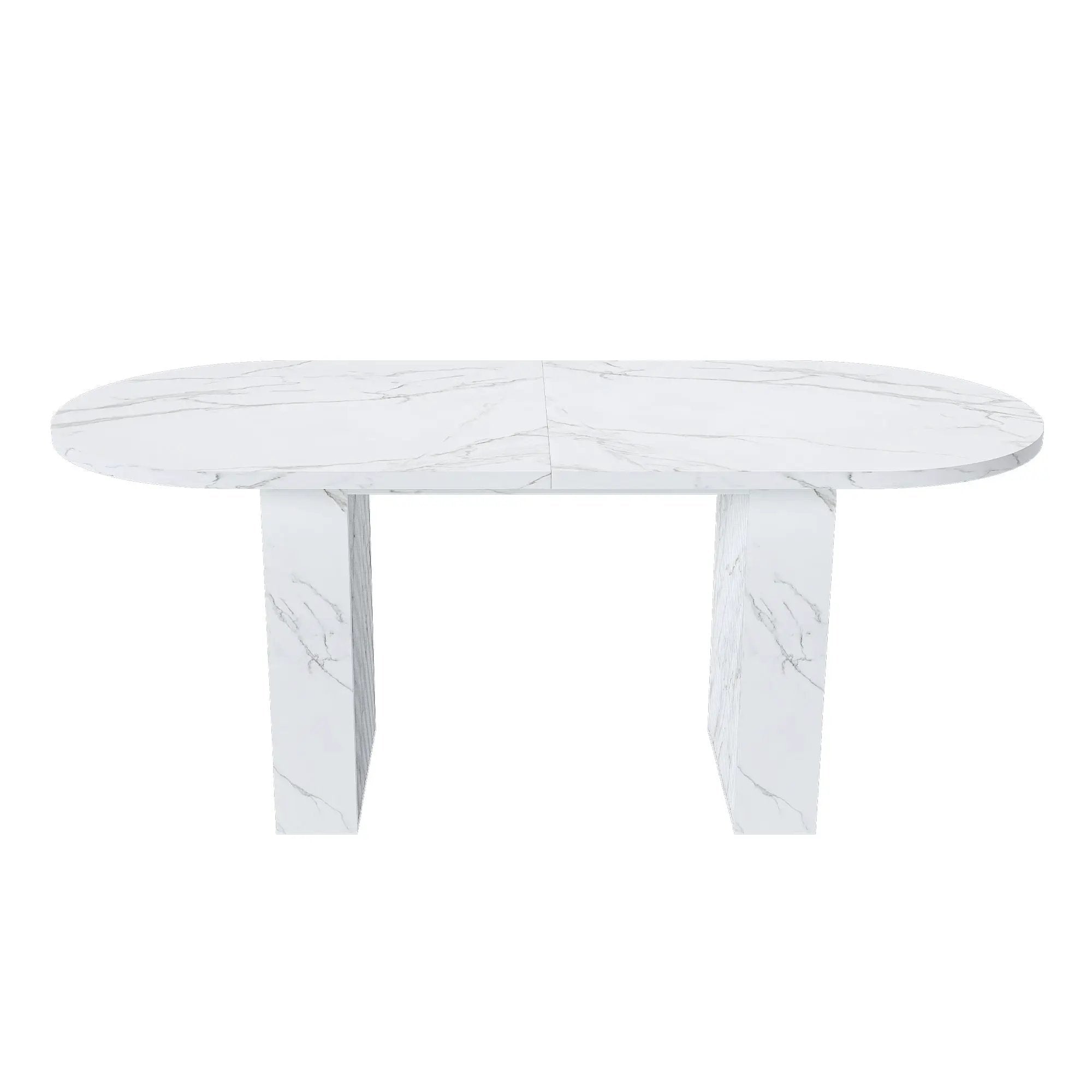 Oval Dining Table With Wood Strip Base