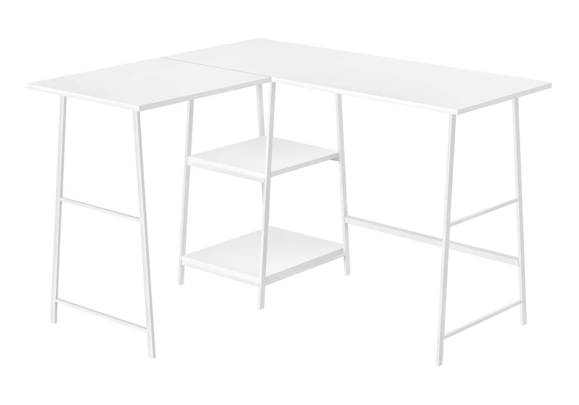 Computer Desk, Home Office, Corner, Storage Shelves, L Shape, Work, Laptop, Contemporary, Modern - Base