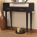 Solid Wood Apollo Loop Console Desk,Brown with 2-Drawers,1-shelf