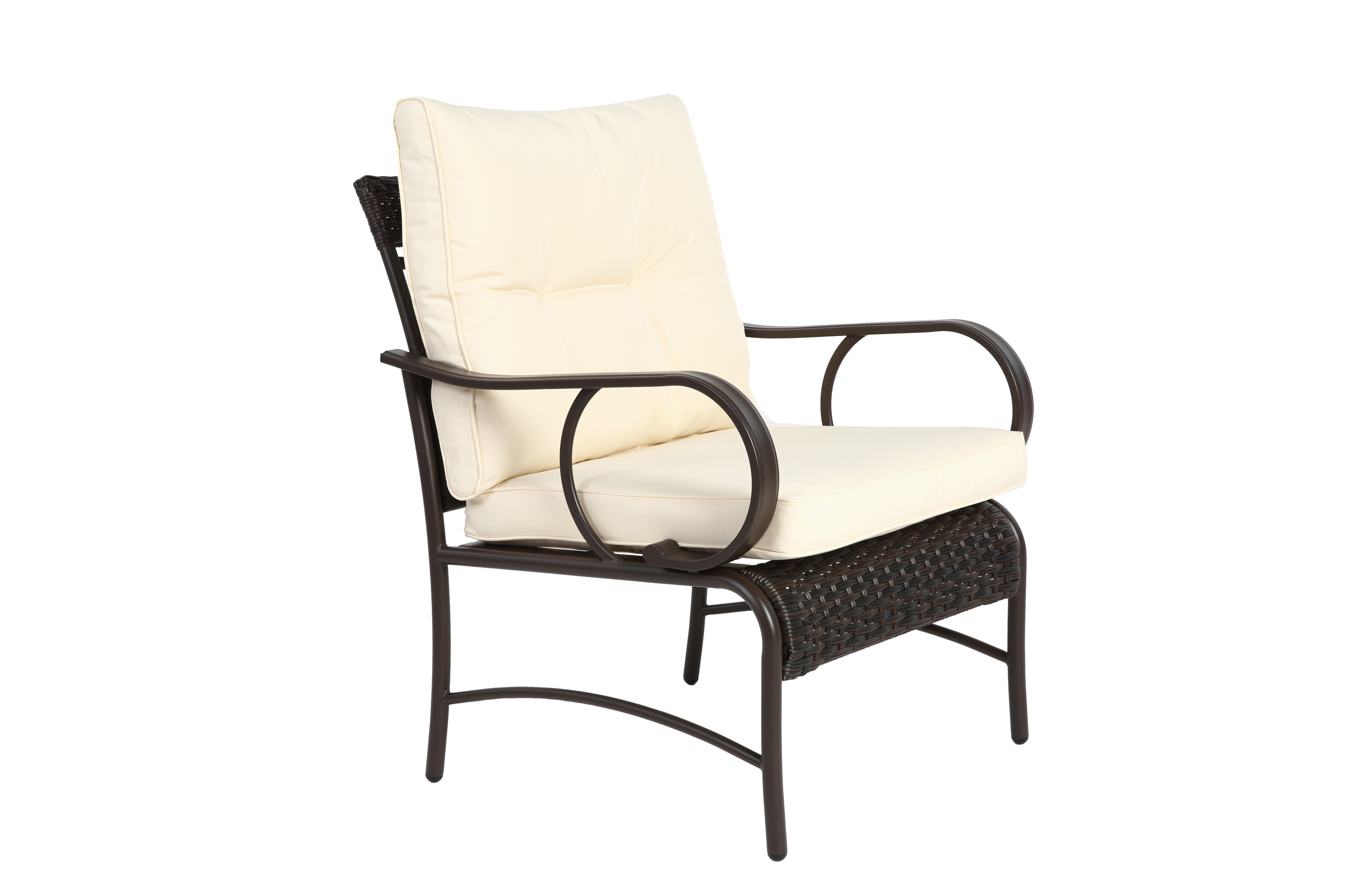 3 Pieces Patio Set Outdoor Wicker Furniture Sets Modern Rattan Chair Conversation Sets with Coffee Table