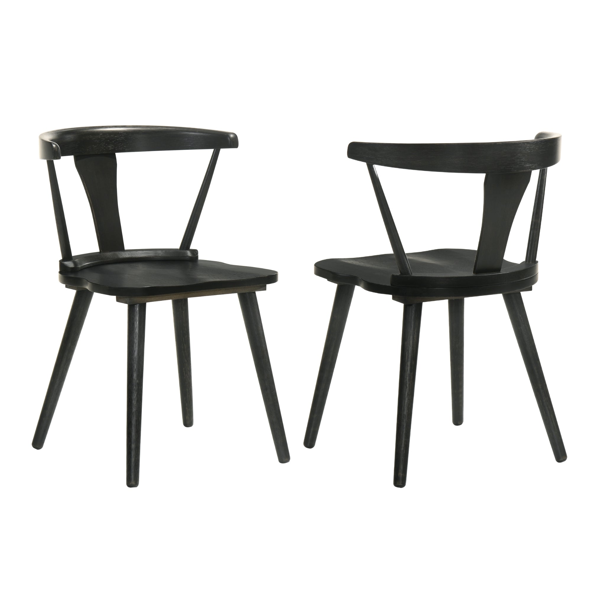 [Set of 2] Rustic Farmhouse Dining Chairs, Solid Wood Side Chairs with Easy Assembly