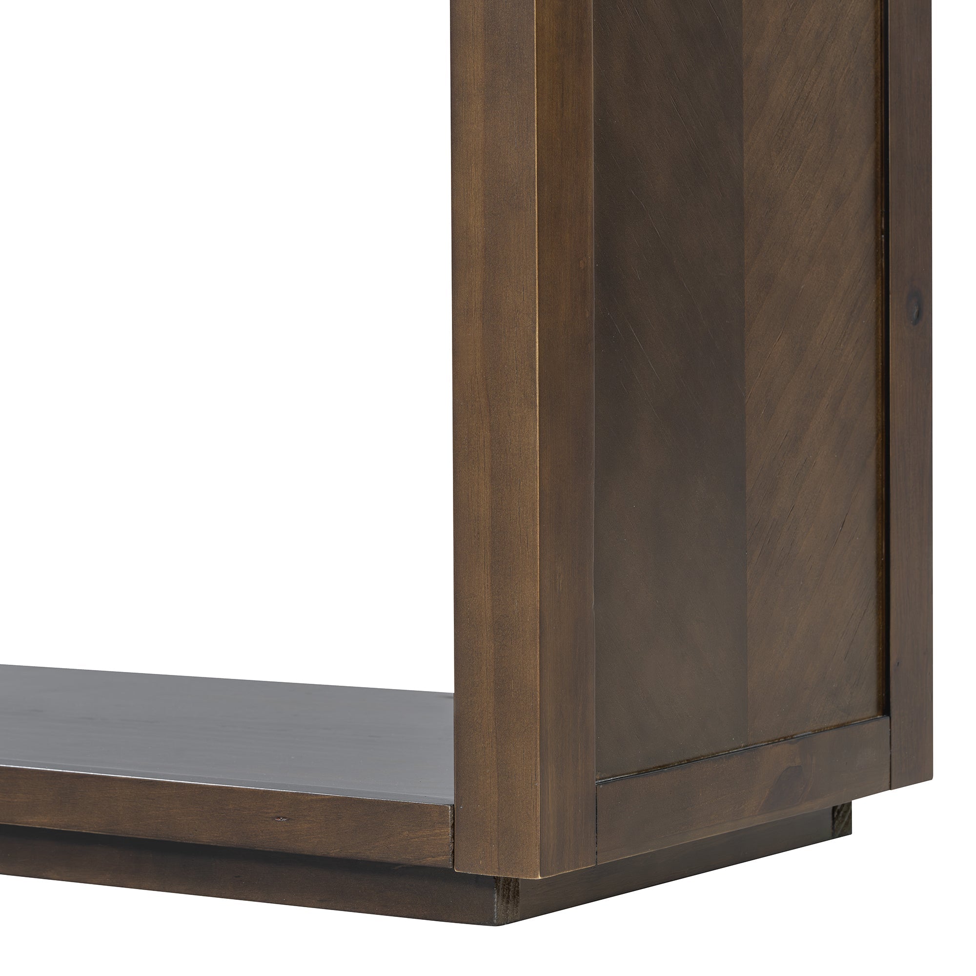 TREXM 55' Console Table, Rustic Wooden Entryway Table with Storage Drawers and Open Shelf, Elegant Sofa Table for Hallway and Living Room (Brown)