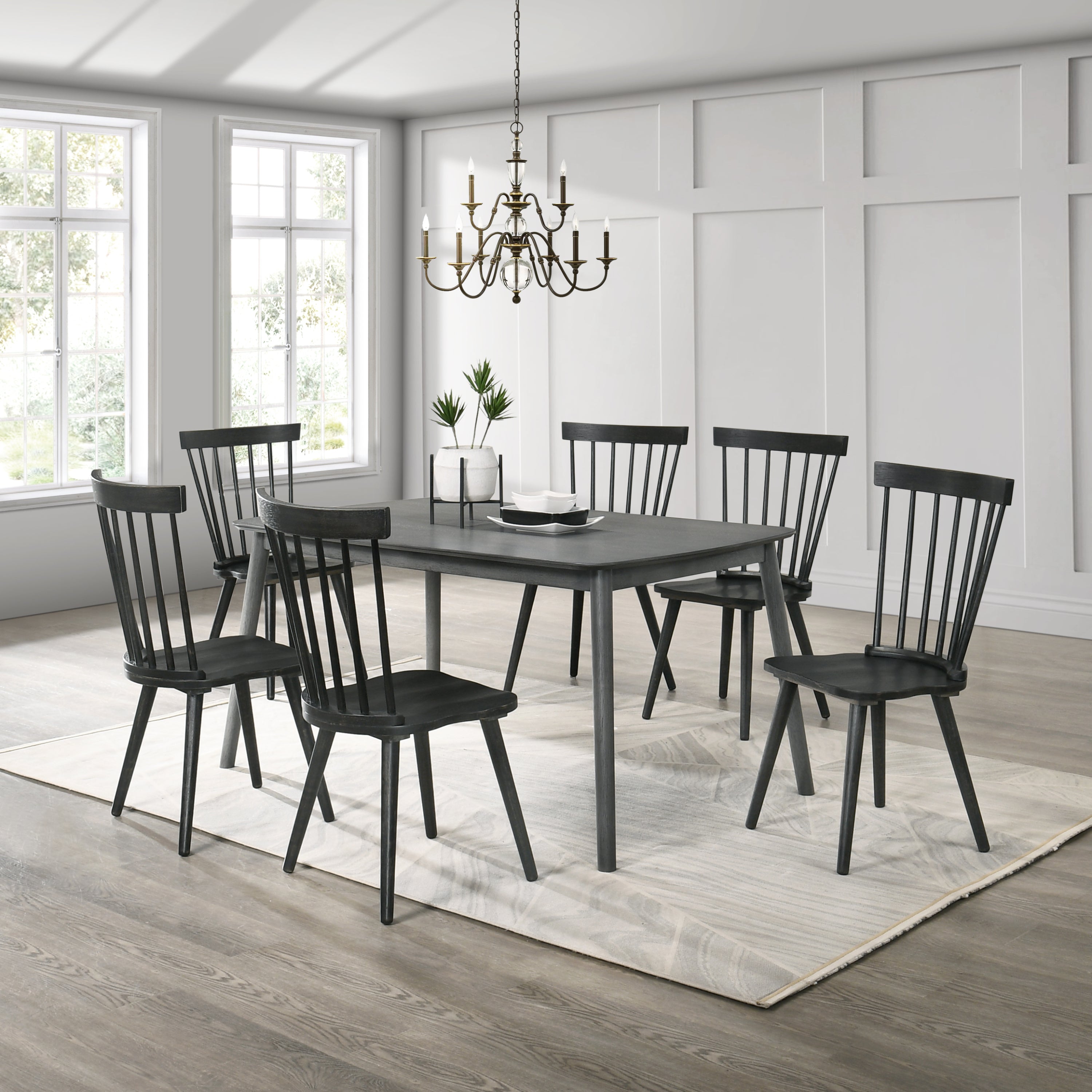 [Set of 2] Rustic Farmhouse Dining Chairs, Solid Wood Side Chairs, Easy Assembly for Kitchen & Dining Room