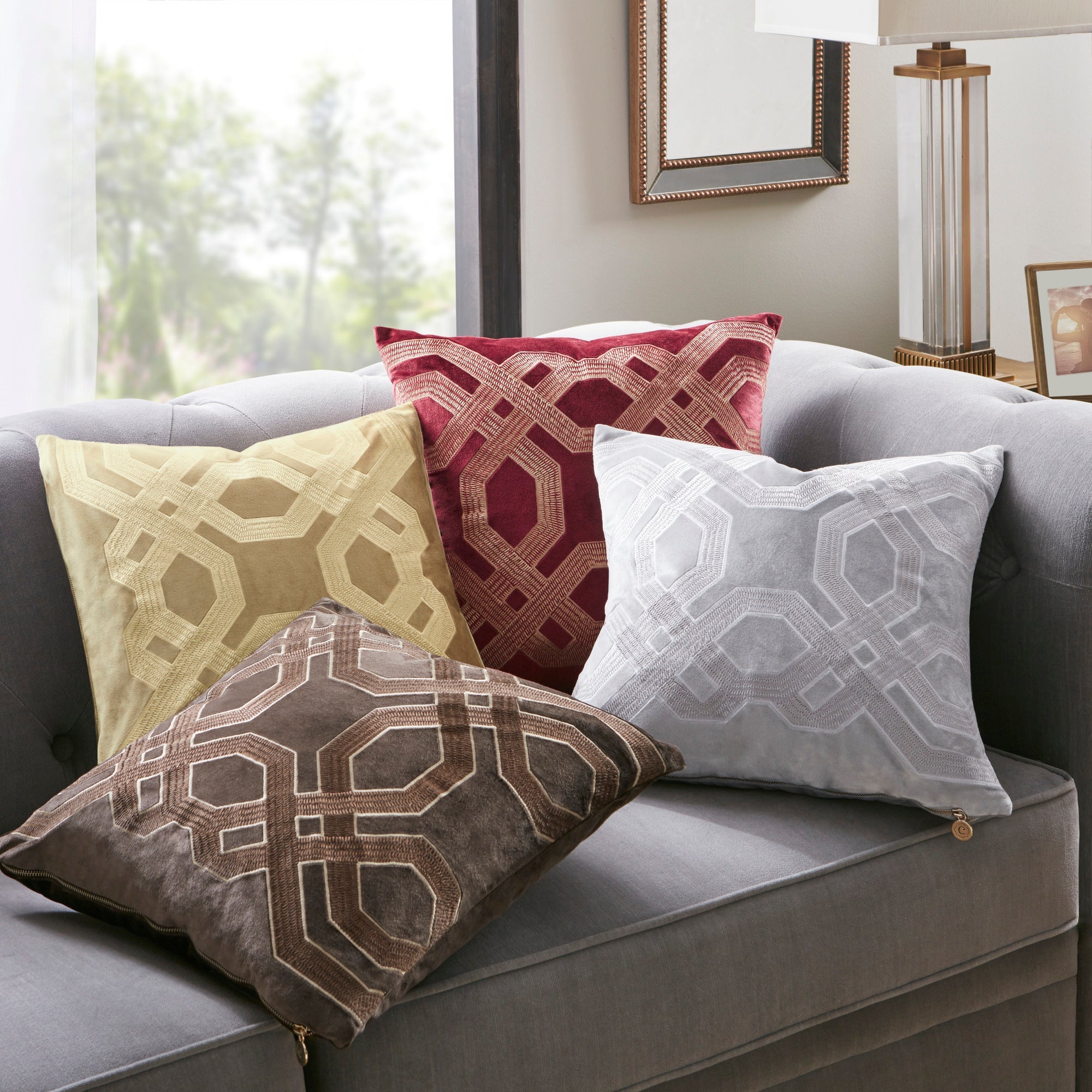 Square Decor Pillow Silver 18x18'
