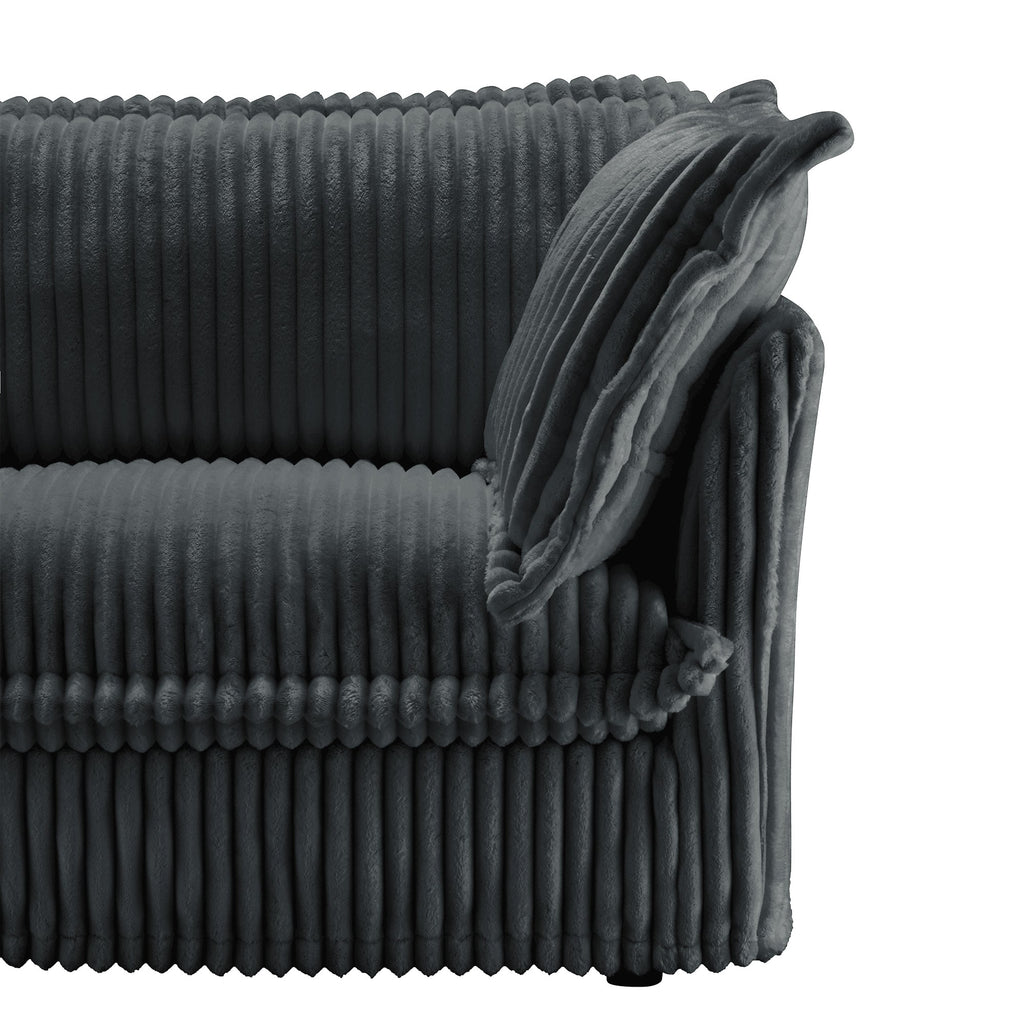 Slipcovered L Shape Sectional Long Sofa Couch, 4 Seater Sofa with Suppleness Armrests,Deep Seat Sofa with 2 Big Pillows, Comfy Couch for Living Room, Apartment, Gray
Corduroy Fabric