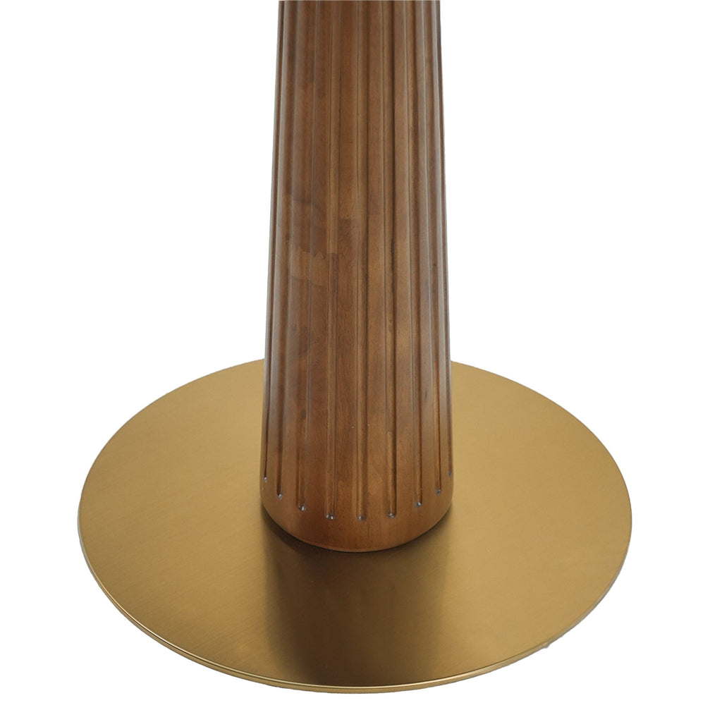 Modern Round Dining Table, 33.5' Sintered Stone Table with Wooden Leg & Gold Base, 2 - Person Kitchen Table for Small Space, 150lbs Weight Capacity(Only the Negotiation Table)