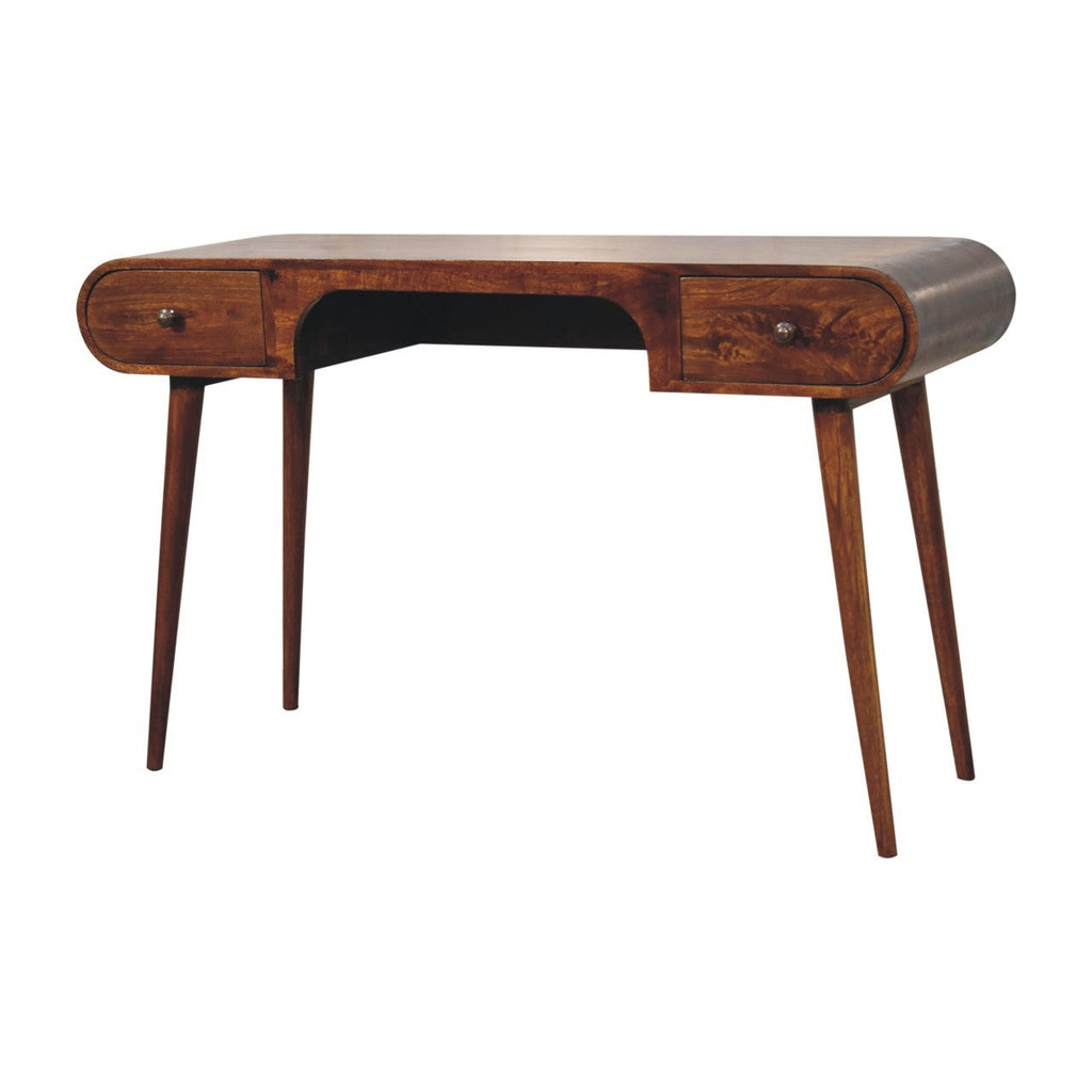 Solid Wood Chestnut London Arch Writing Desk