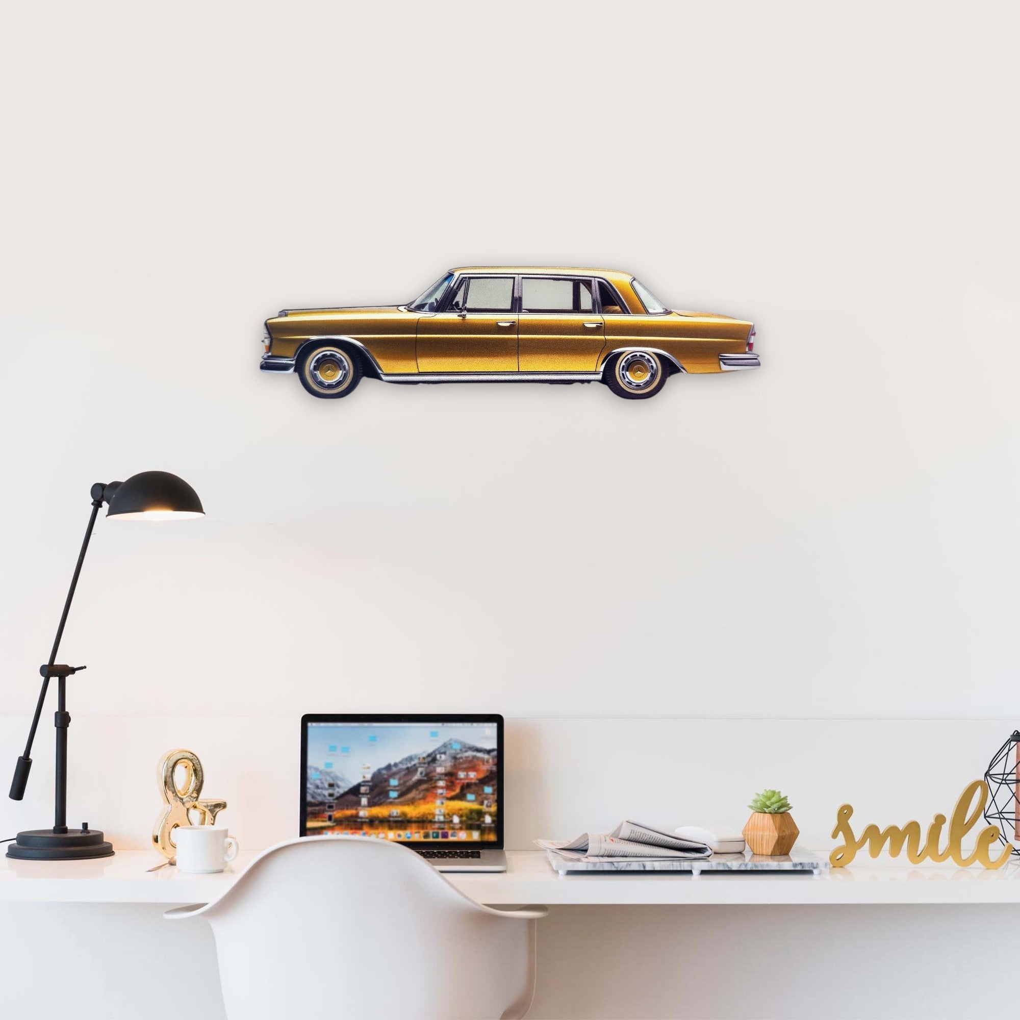 1963 Mercedes-Benz 600 (2) Metal Car Wall Art, Color 2D Diecast Car Decor, Silhouette Metal Wall Art, Gift For Car Lovers, Detailed Color Metal Car