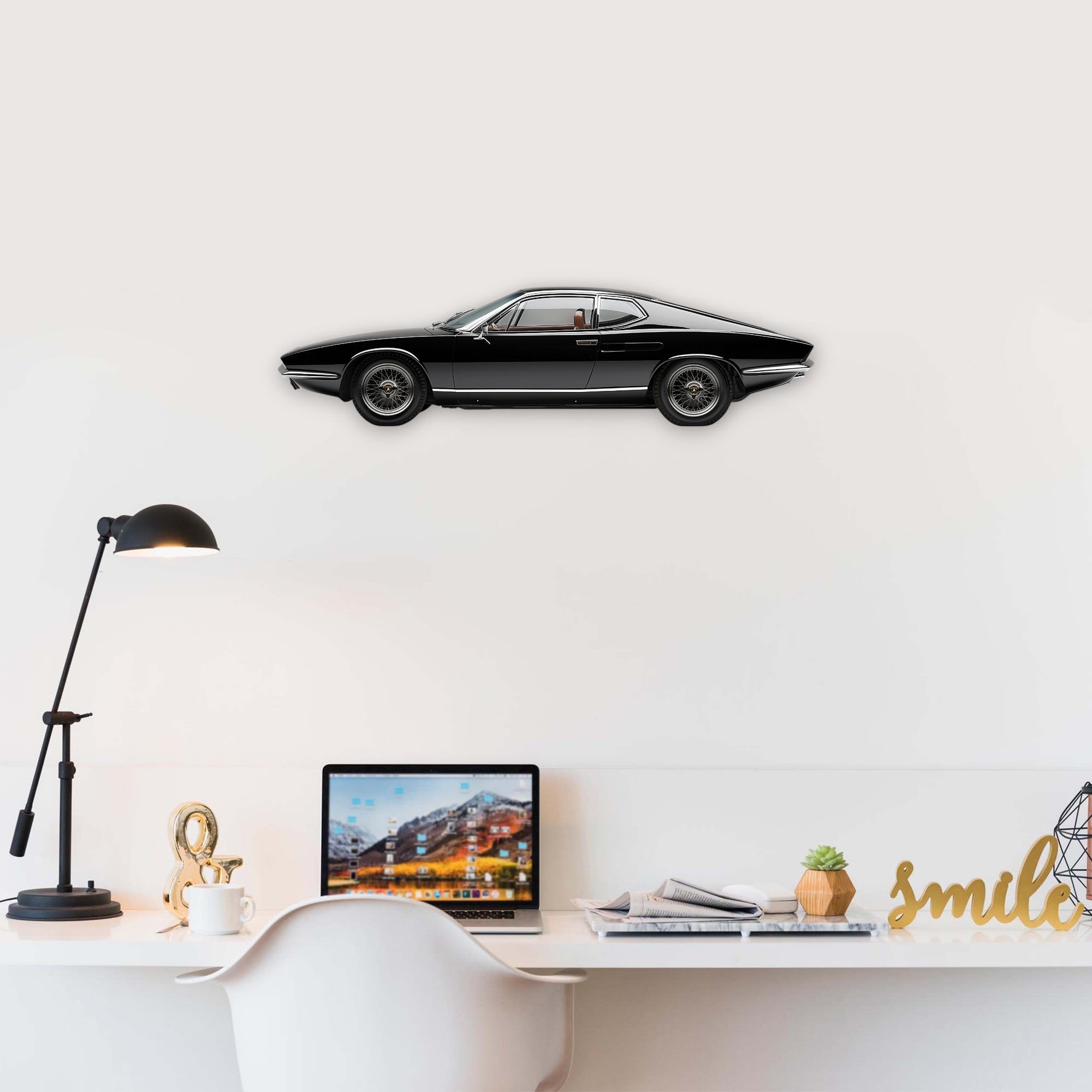 1968 Lamborghini Espada (1) Metal Car Wall Art, Color 2D Diecast Car Decor, Silhouette Metal Wall Art, Gift For Car Lovers, Detailed Color Metal Car
