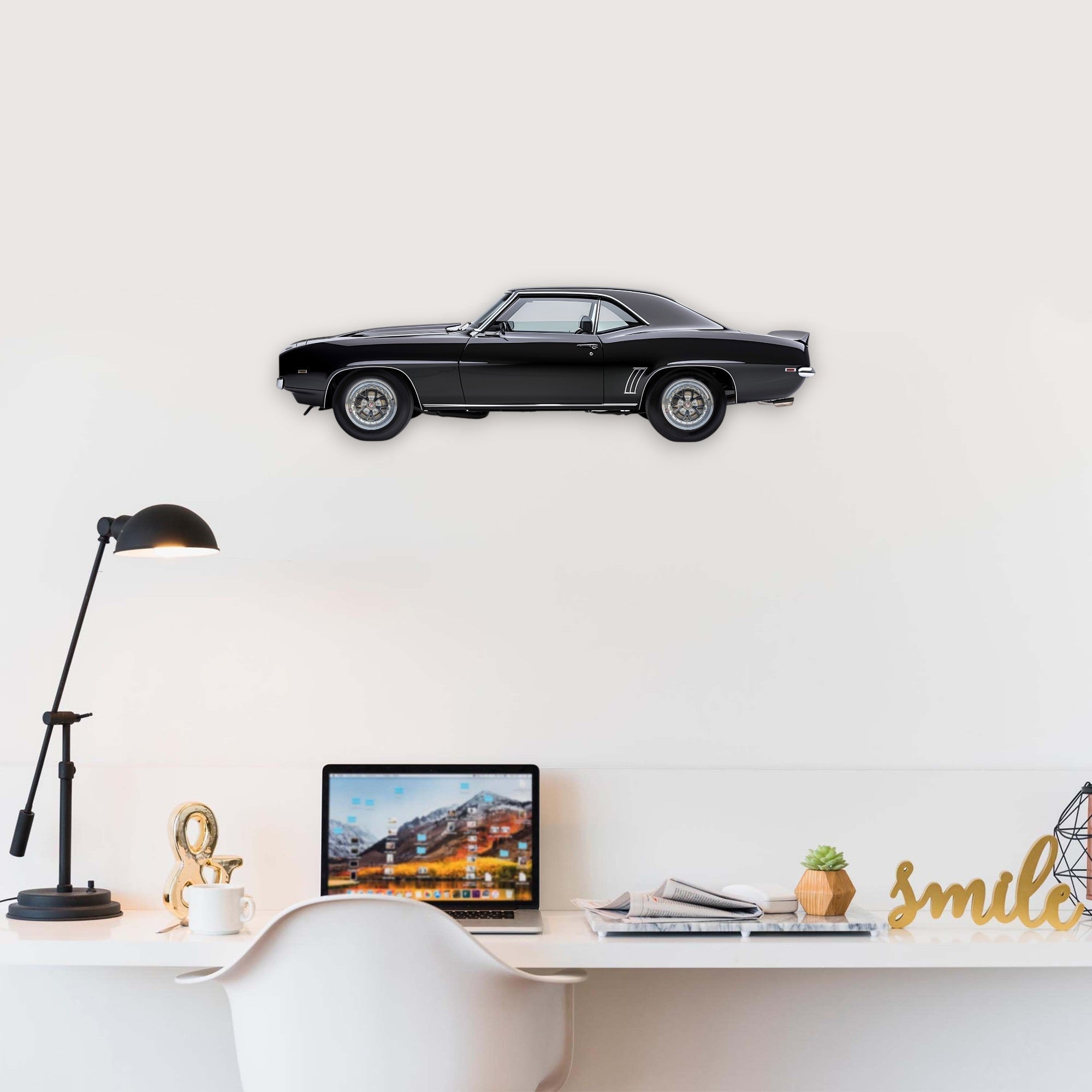 1969 Chevrolet Camaro Z28 (1) Metal Car Wall Art, Color 2D Diecast Car Decor, Silhouette Metal Wall Art, Gift For Car Lovers, Detailed Color Metal Car
