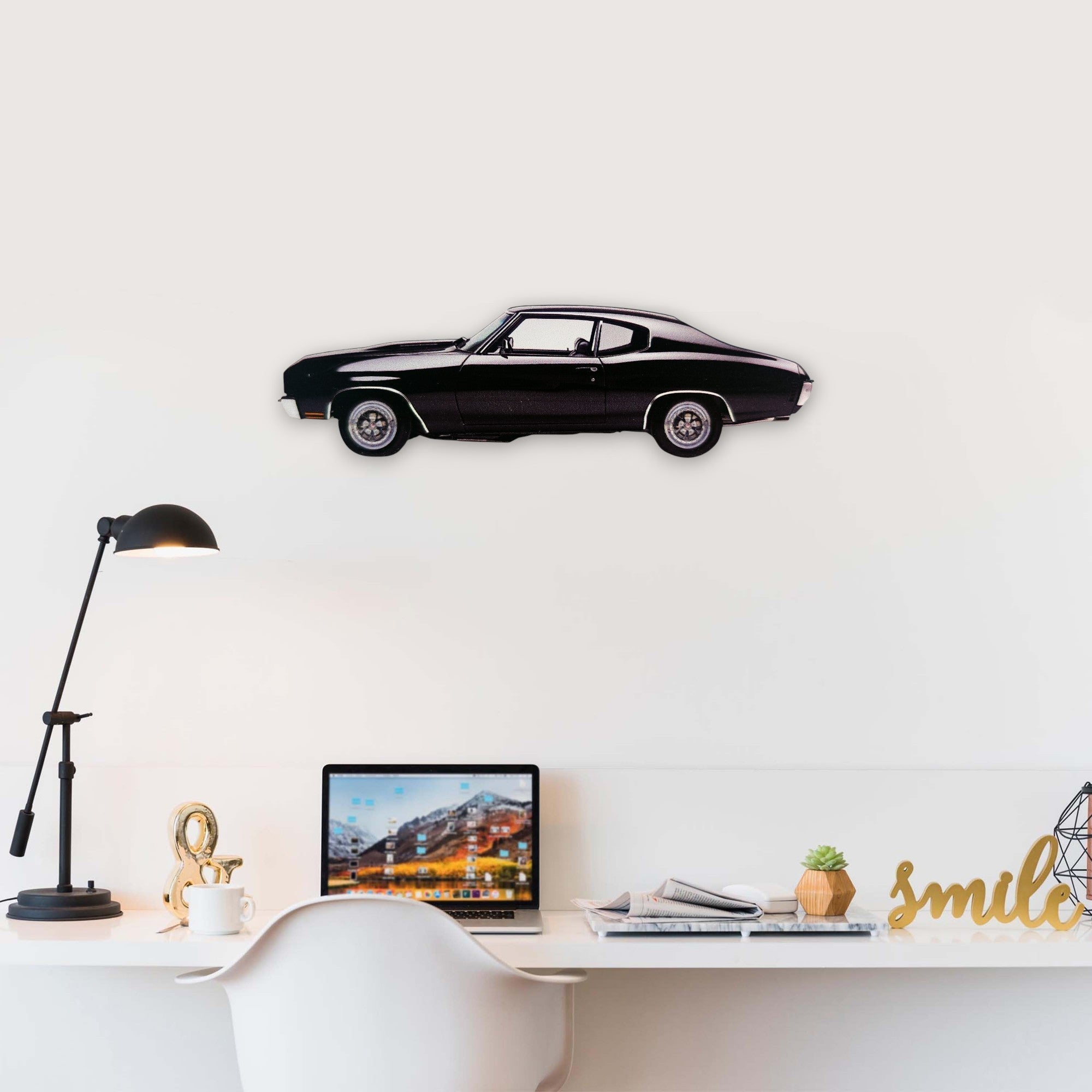 1971 Chevrolet Chevelle SS (1) Metal Car Wall Art, Color 2D Diecast Car Decor, Silhouette Metal Wall Art, Gift For Car Lovers, Detailed Color Metal Car