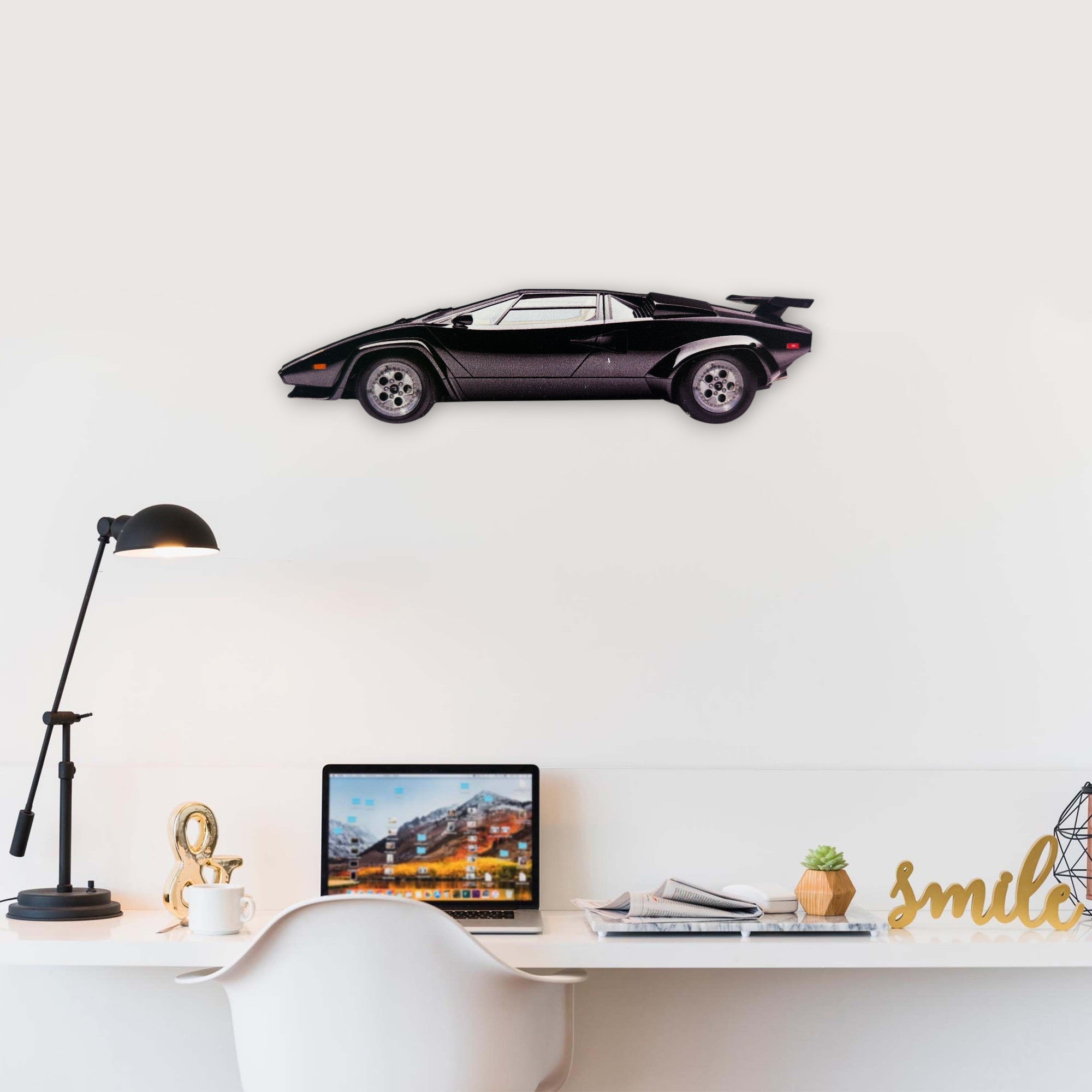 1974 Lamborghini Countach (1) Metal Car Wall Art, Color 2D Diecast Car Decor, Silhouette Metal Wall Art, Gift For Car Lovers, Detailed Color Metal Car