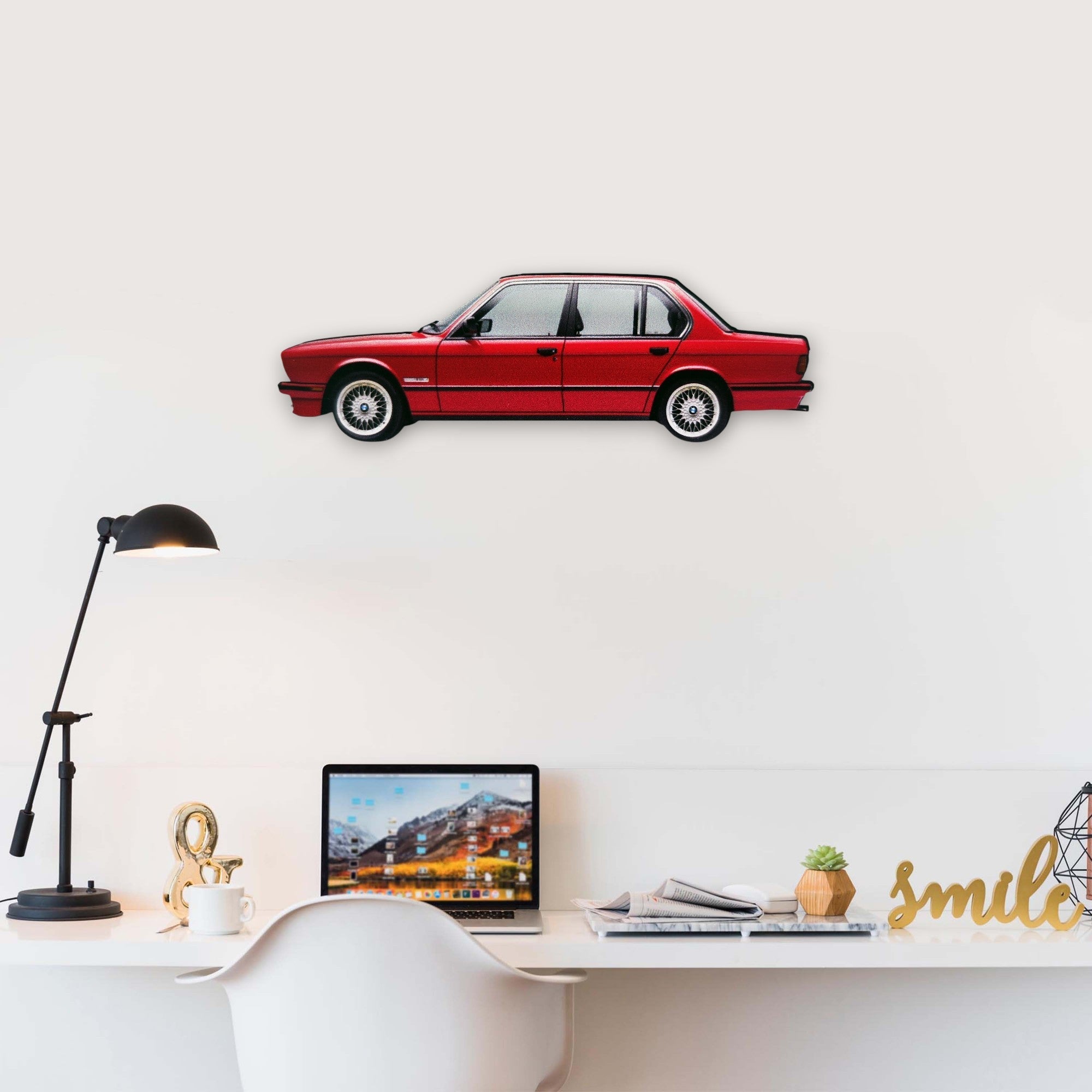 1984 BMW E28 M5 (2) Metal Car Wall Art, Color 2D Diecast Car Decor, Silhouette Metal Wall Art, Gift For Car Lovers, Detailed Color Metal Car
