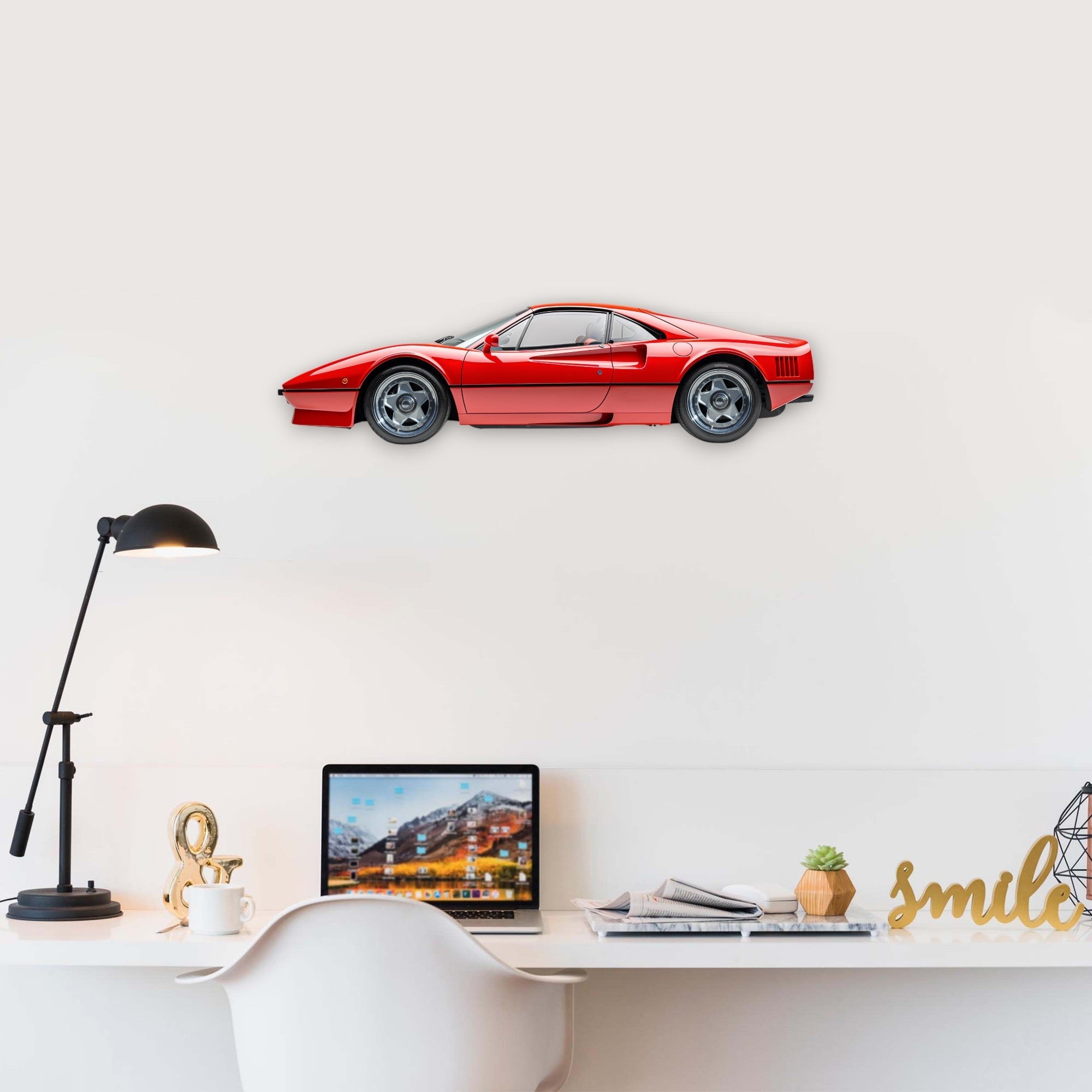 1984 Ferrari 288 GTO (1) Metal Car Wall Art, Color 2D Diecast Car Decor, Silhouette Metal Wall Art, Gift For Car Lovers, Detailed Color Metal Car