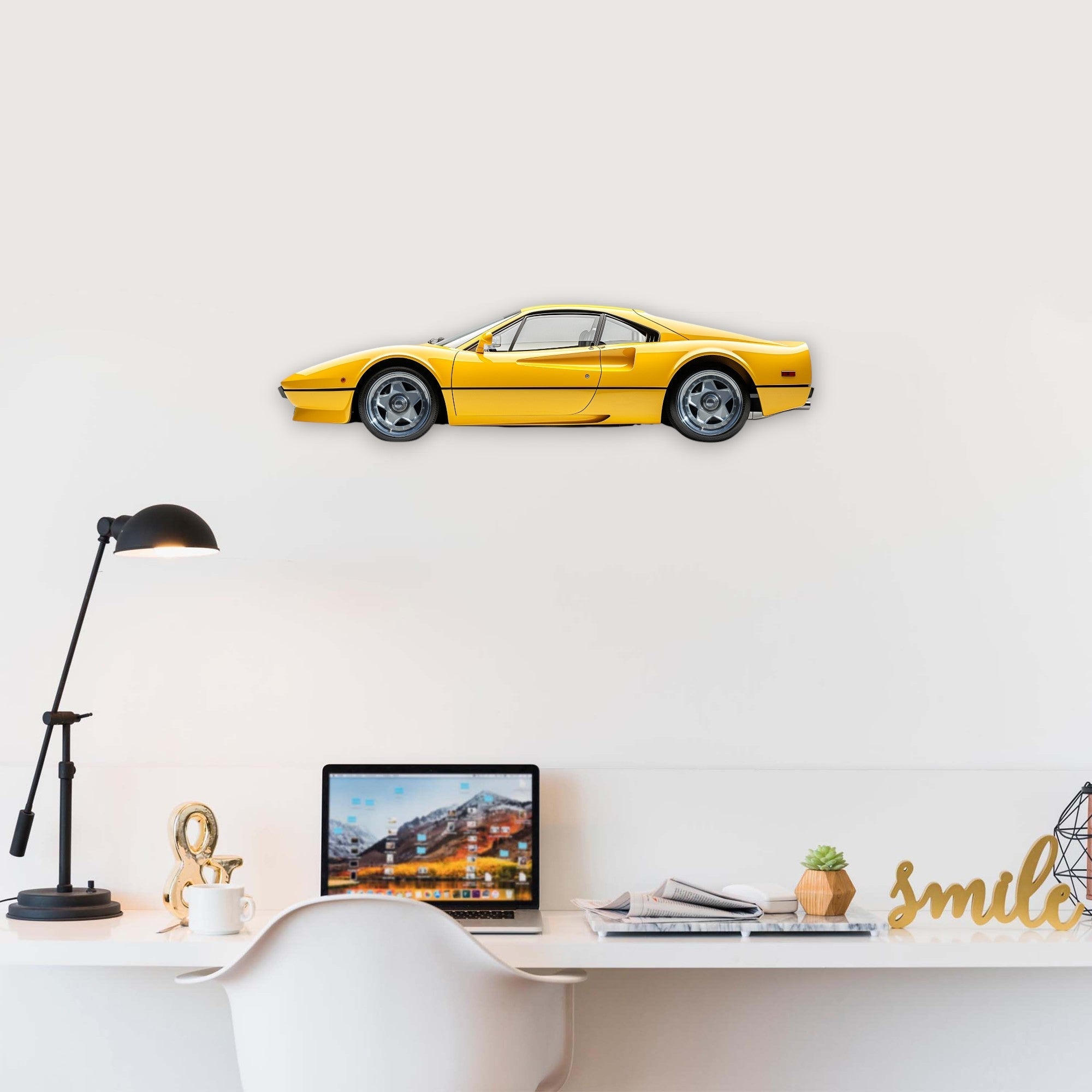 1984 Ferrari 288 GTO (2) Metal Car Wall Art, Color 2D Diecast Car Decor, Silhouette Metal Wall Art, Gift For Car Lovers, Detailed Color Metal Car