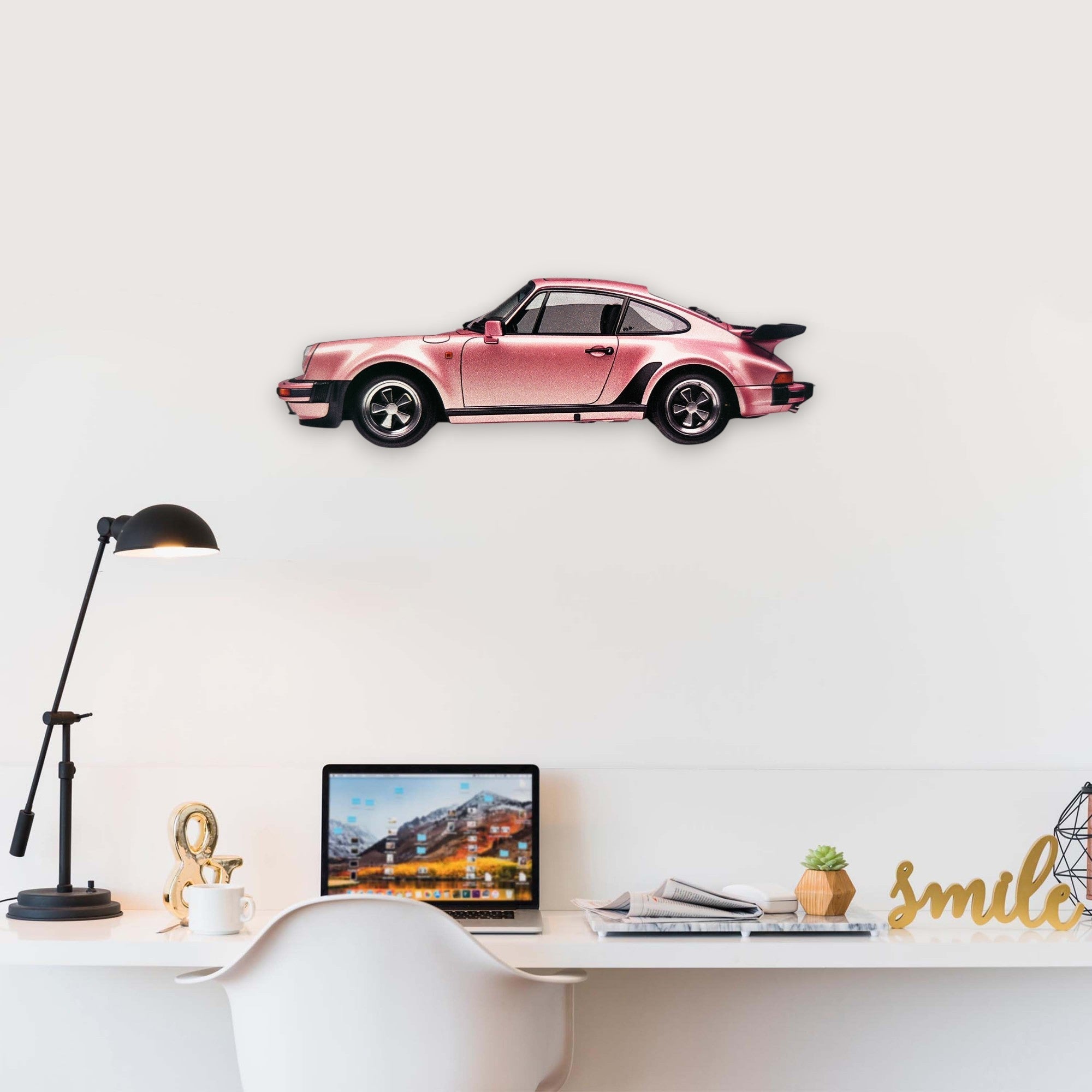 1985 Porsche 911 (930) Turbo (1) Metal Car Wall Art, Color 2D Diecast Car Decor, Silhouette Metal Wall Art, Gift For Car Lovers, Detailed Color Metal Car