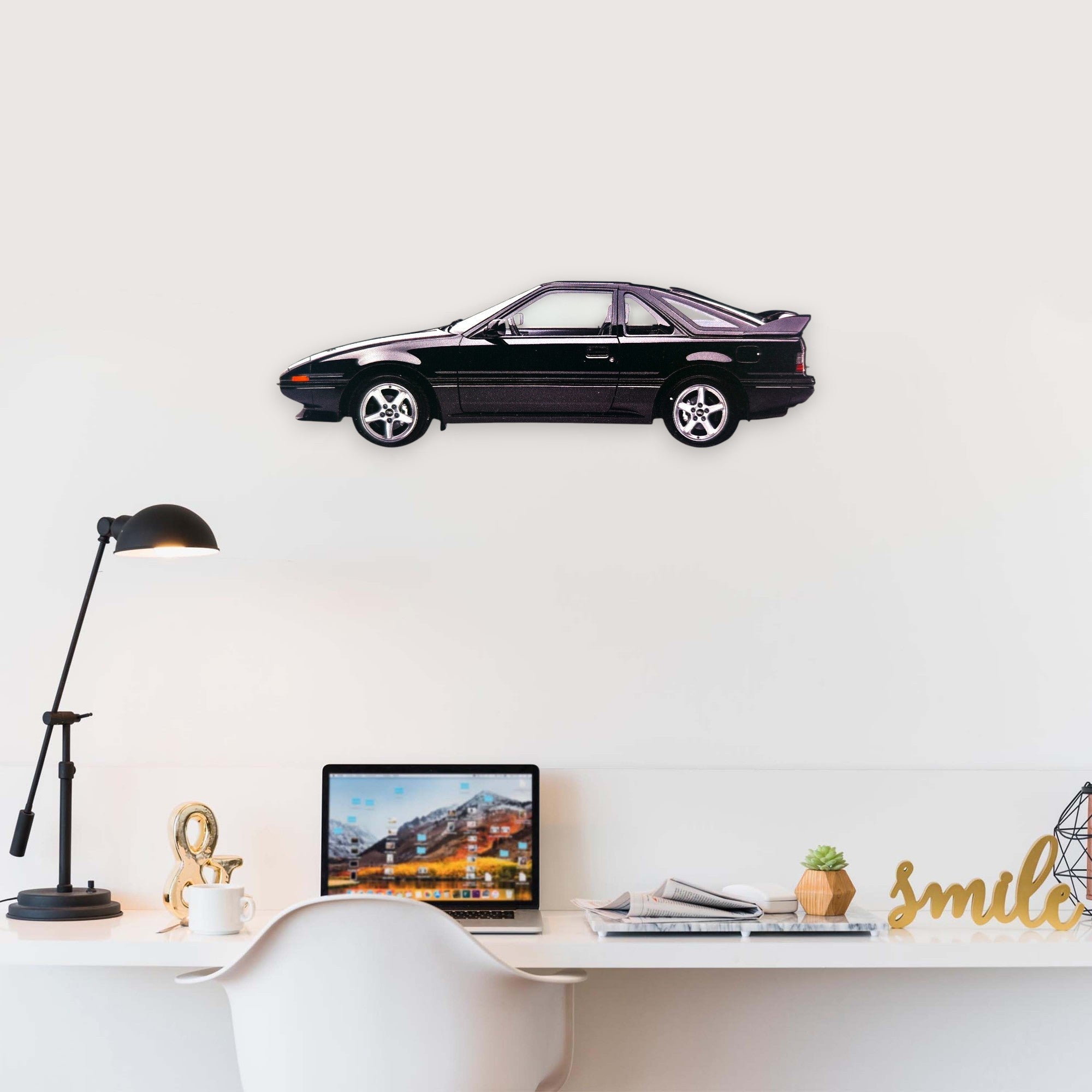 1985 Toyota MR2 (1) Metal Car Wall Art, Color 2D Diecast Car Decor, Silhouette Metal Wall Art, Gift For Car Lovers, Detailed Color Metal Car