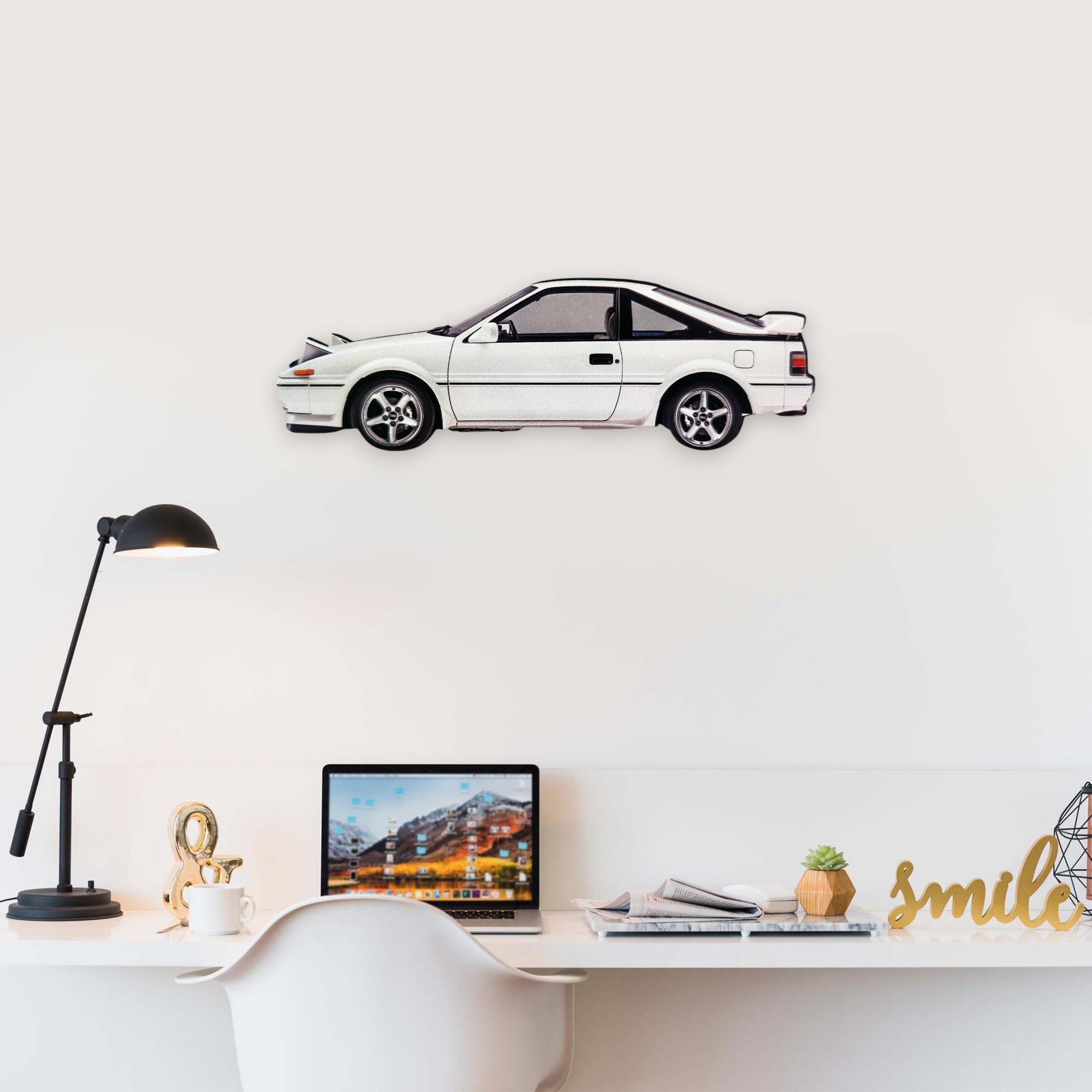 1985 Toyota MR2 (2) Metal Car Wall Art, Color 2D Diecast Car Decor, Silhouette Metal Wall Art, Gift For Car Lovers, Detailed Color Metal Car