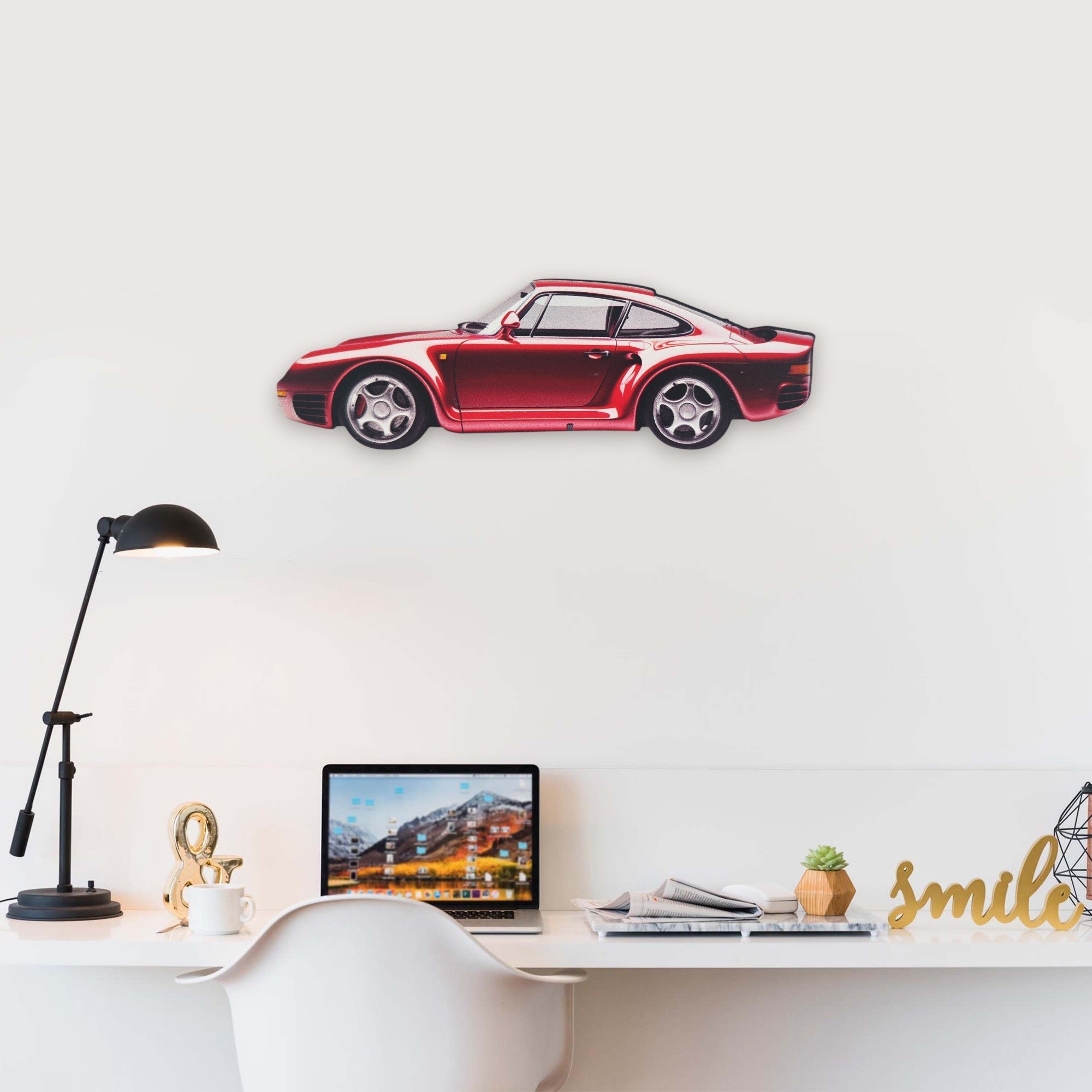 1987 Porsche 959 (2) Metal Car Wall Art, Color 2D Diecast Car Decor, Silhouette Metal Wall Art, Gift For Car Lovers, Detailed Color Metal Car