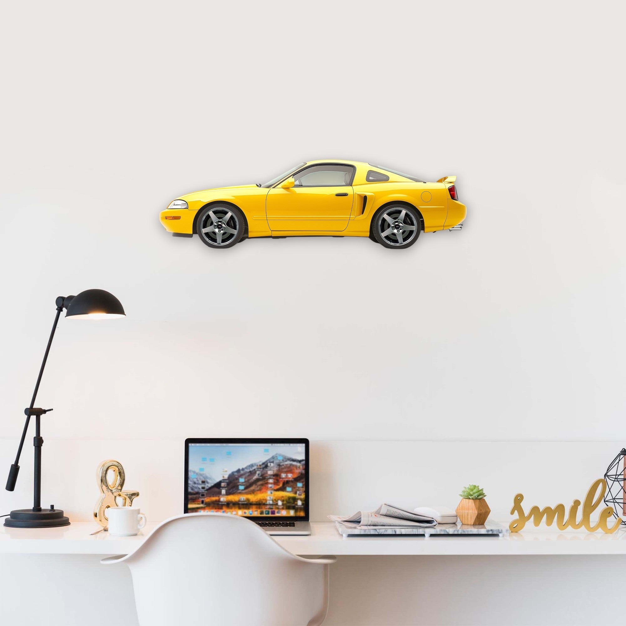 2003 Ford Mustang Cobra (2) Metal Car Wall Art, Color 2D Diecast Car Decor, Silhouette Metal Wall Art, Gift For Car Lovers, Detailed Color Metal Car